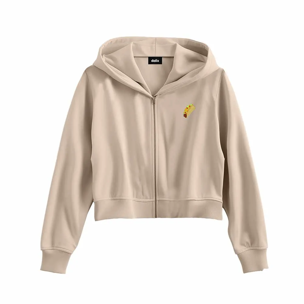 Dalix Taco Cropped Zip Hoodie