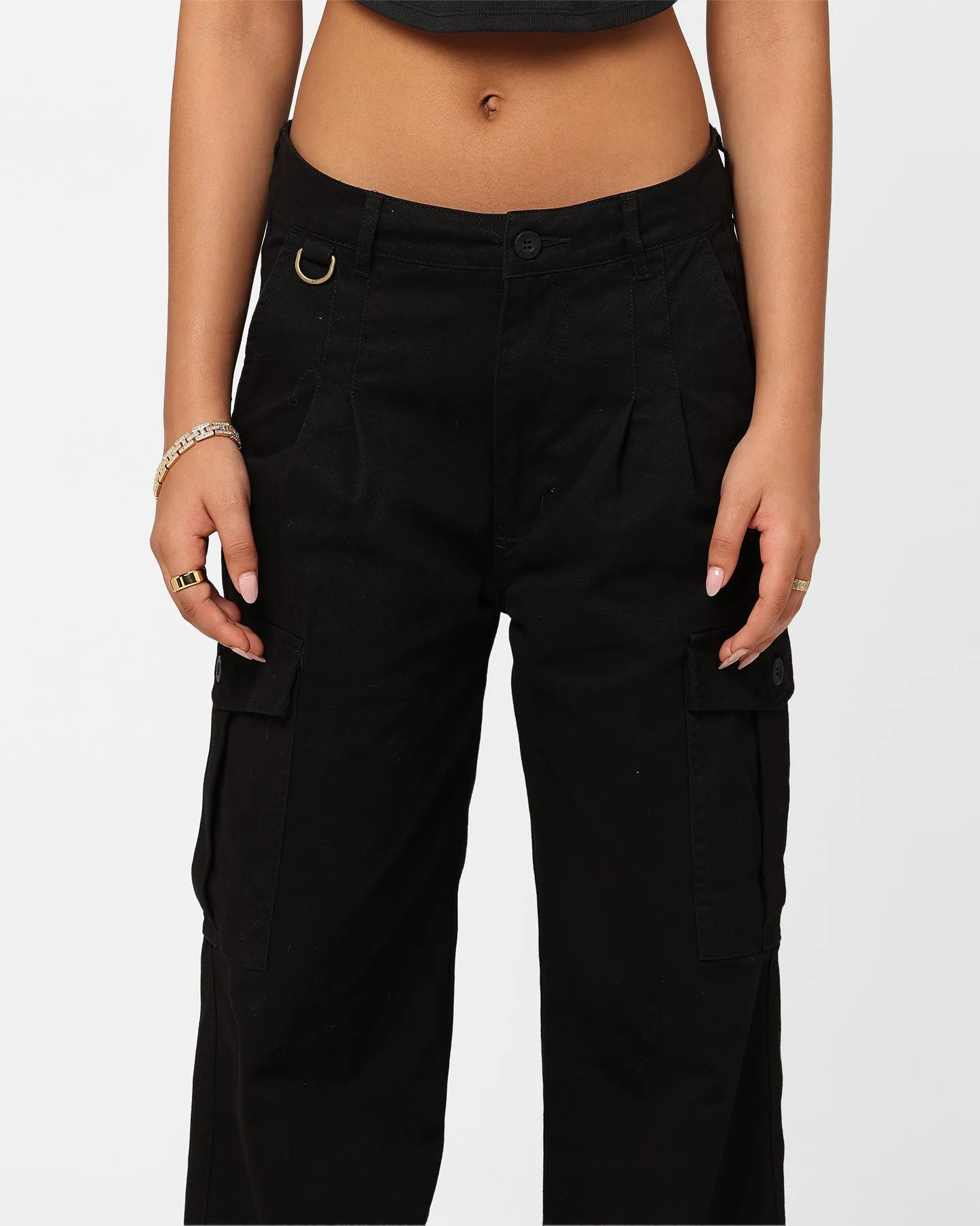 Dickies Women's Holland Pleated Cargo Pants Black