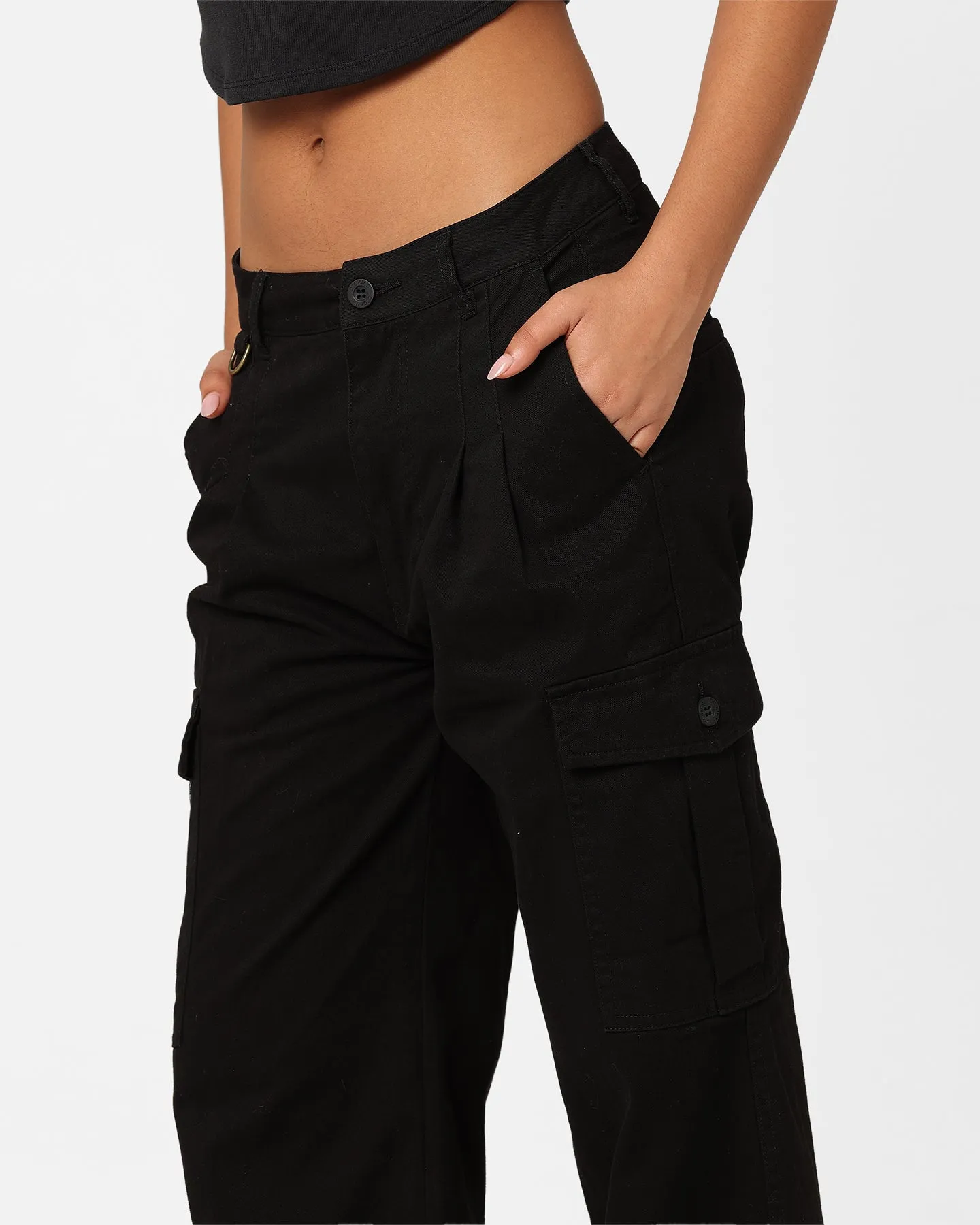 Dickies Women's Holland Pleated Cargo Pants Black