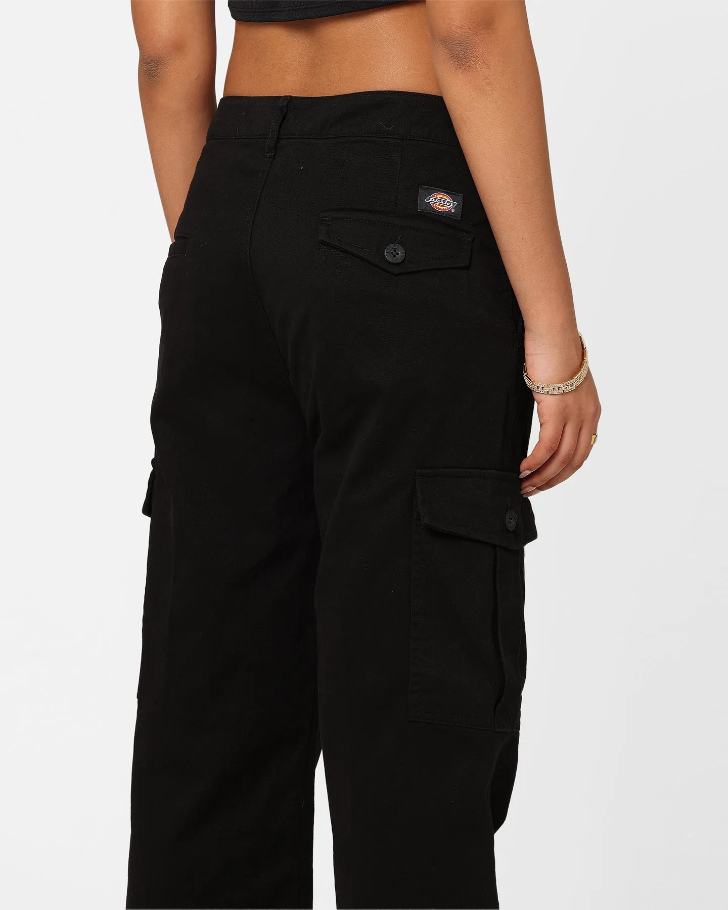 Dickies Women's Holland Pleated Cargo Pants Black