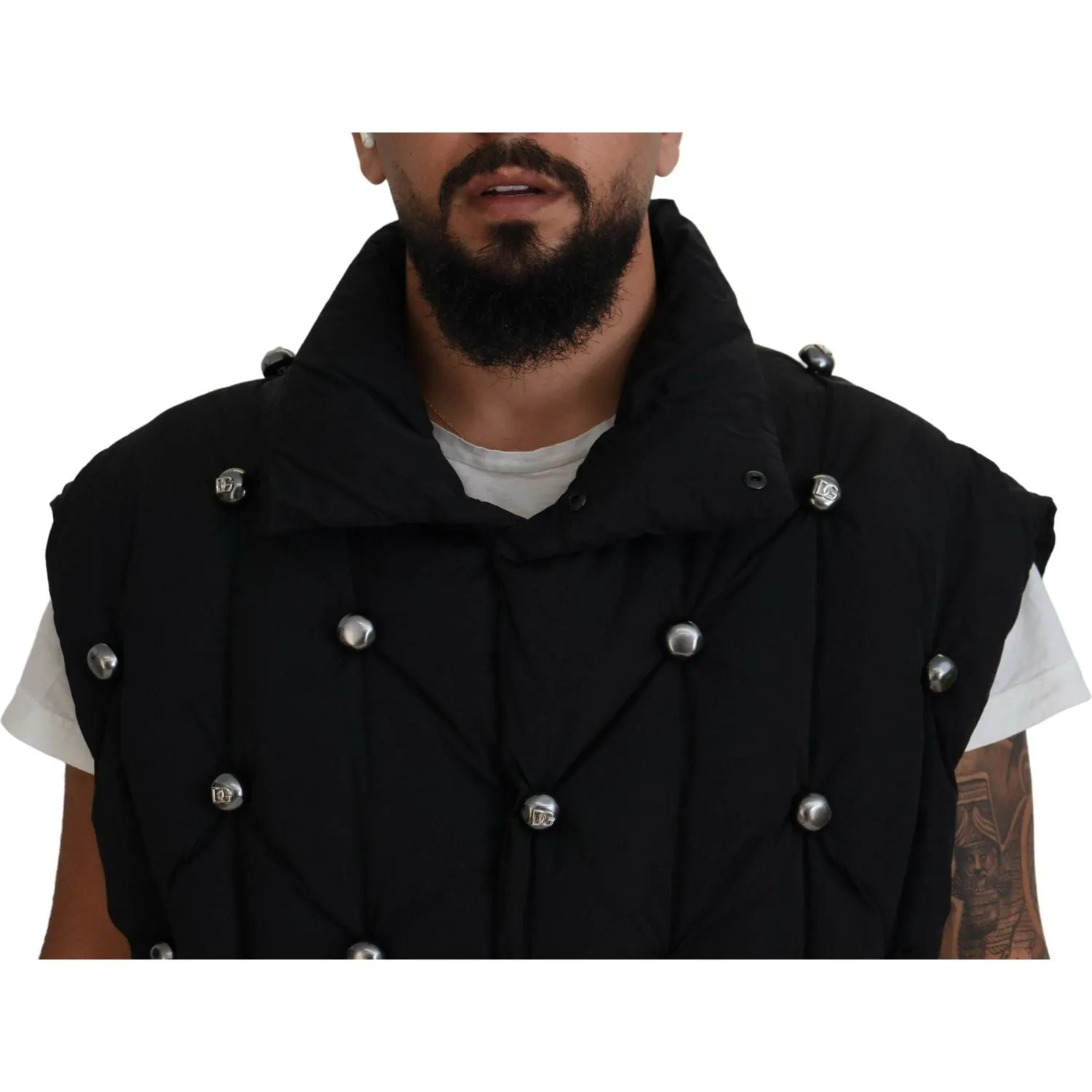 Dolce & Gabbana Elegant Black Sleeveless Vest Jacket