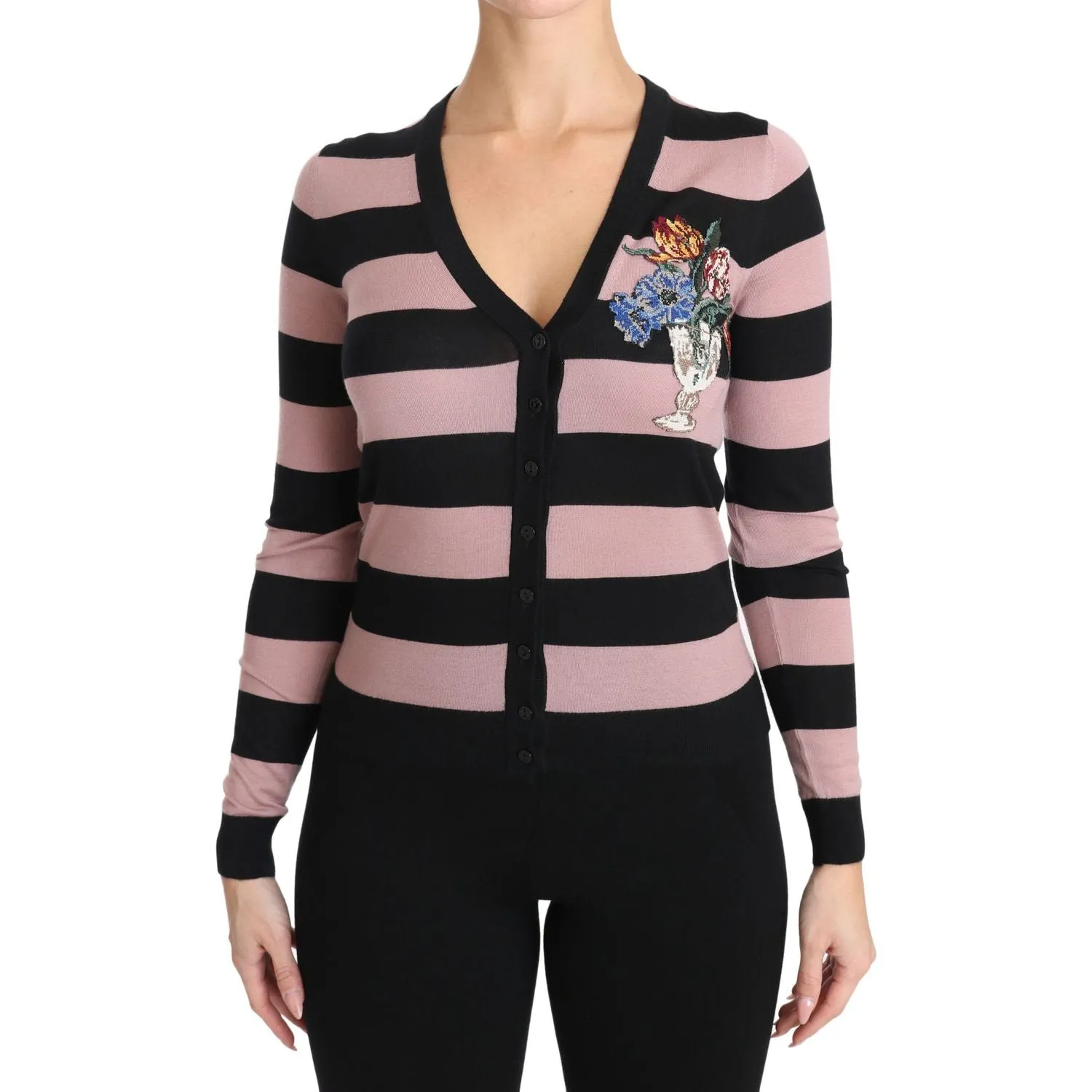 Dolce & Gabbana Elegant Floral Embroidered Cashmere Cardigan