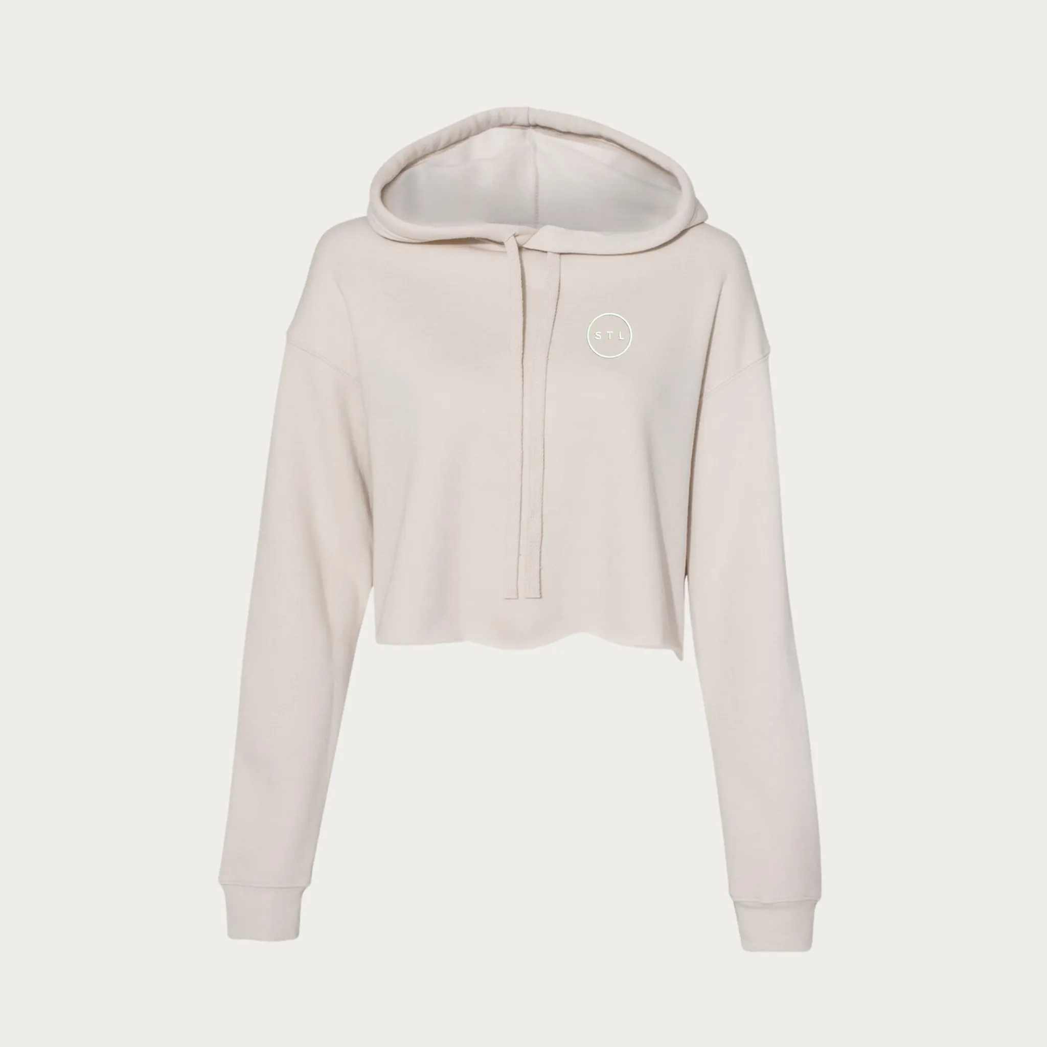 Embroidered City Circle Crop Hoodie