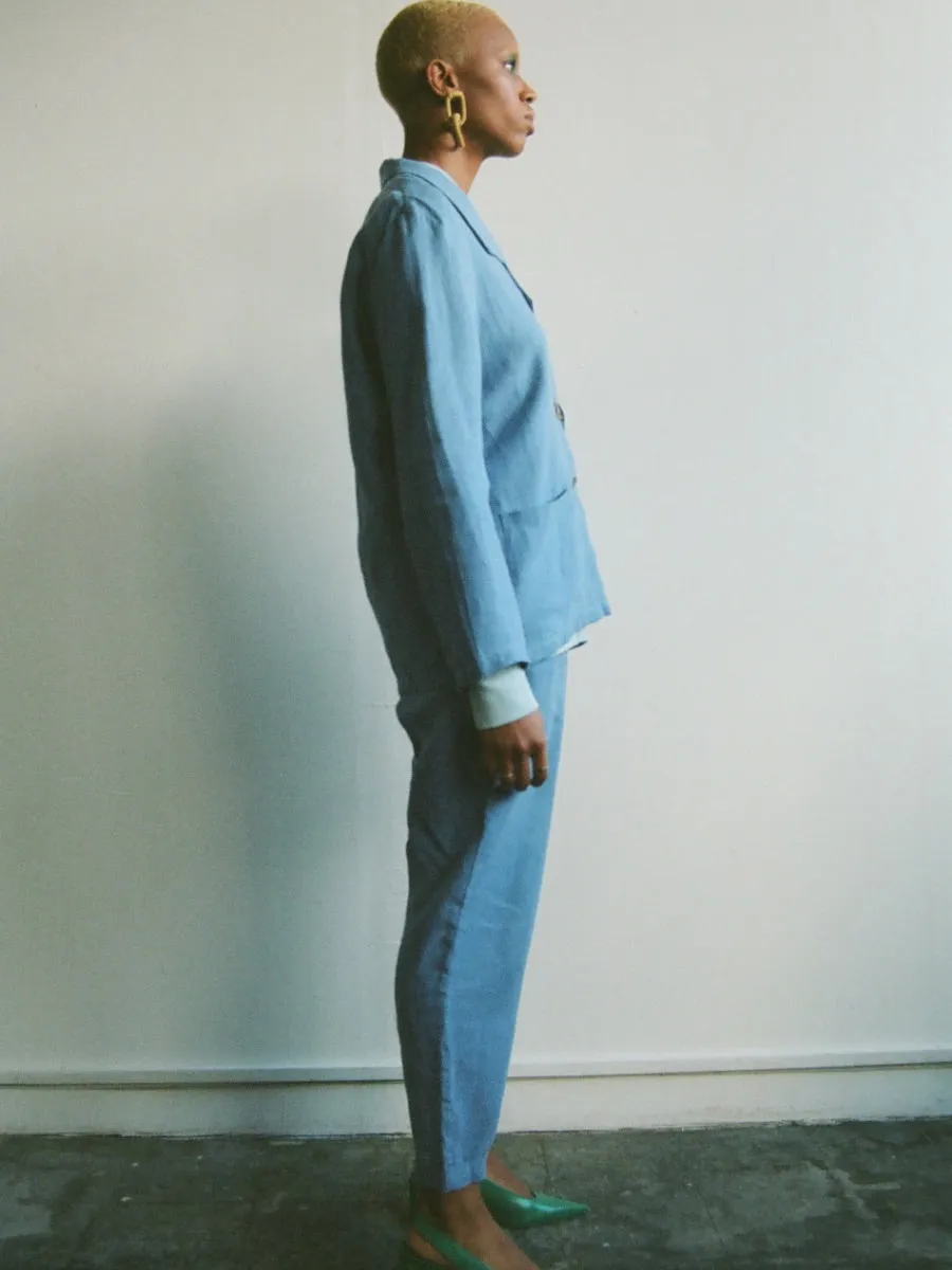 Ethically Made Blue Linen Suit