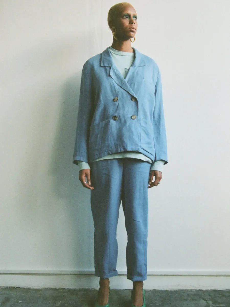 Ethically Made Blue Linen Suit