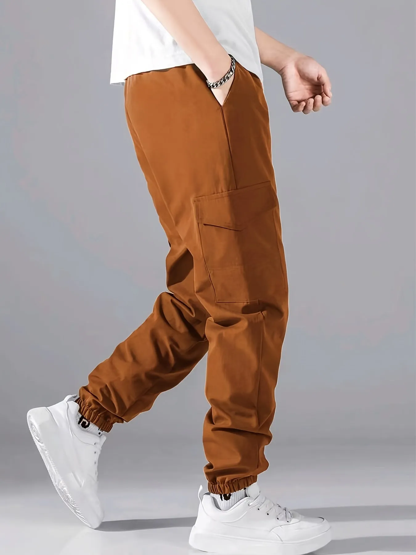 Fashionable Solid Cargo Pants for Mens Urban Street Style