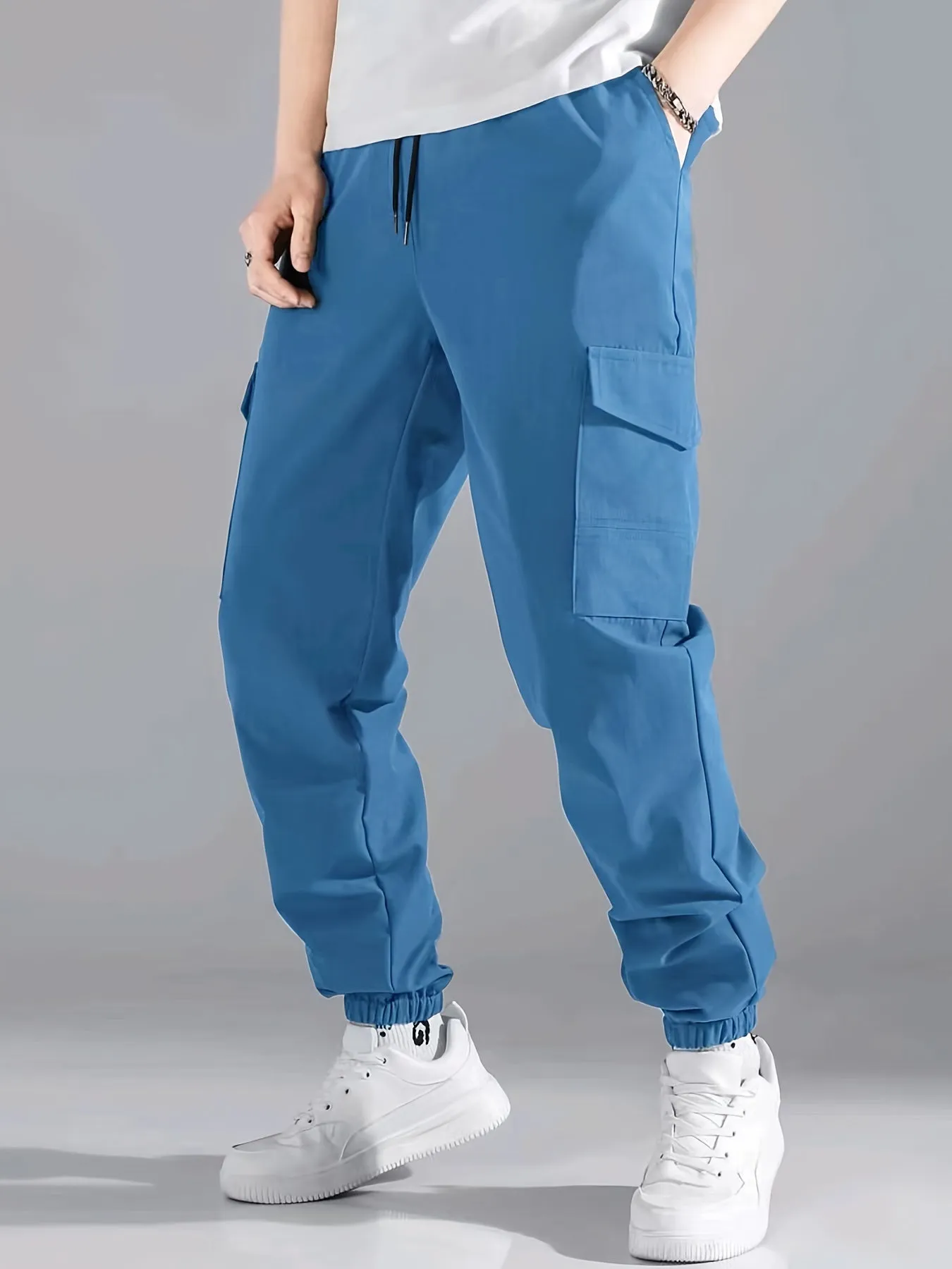 Fashionable Solid Cargo Pants for Mens Urban Street Style