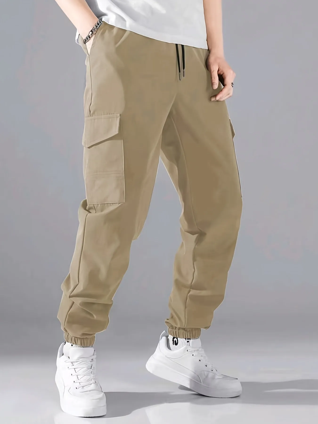 Fashionable Solid Cargo Pants for Mens Urban Street Style