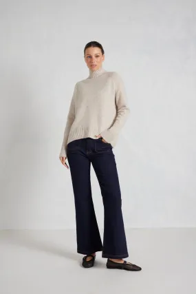 Fifi Polo Cashmere Sweater in Seashell