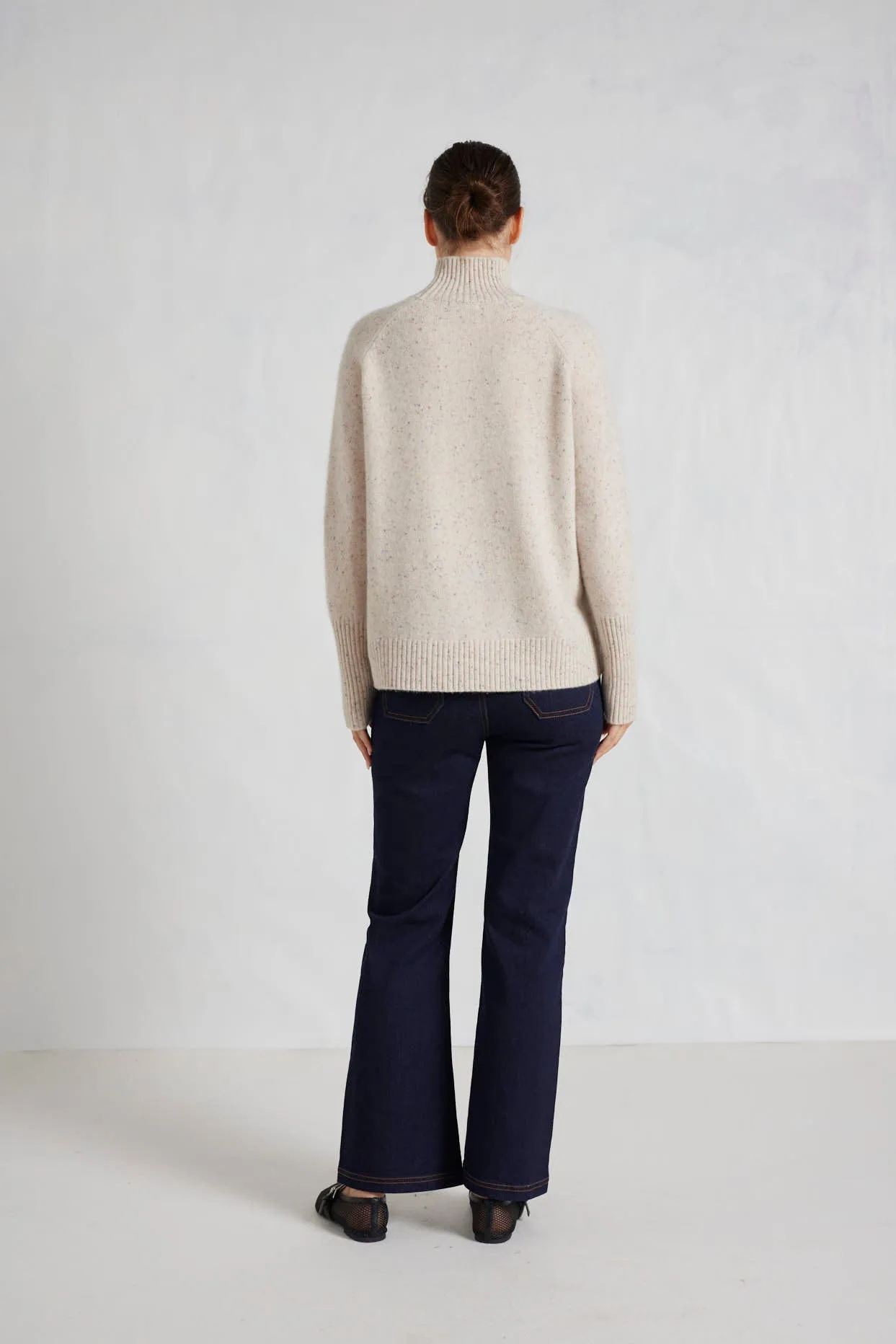 Fifi Polo Cashmere Sweater in Seashell