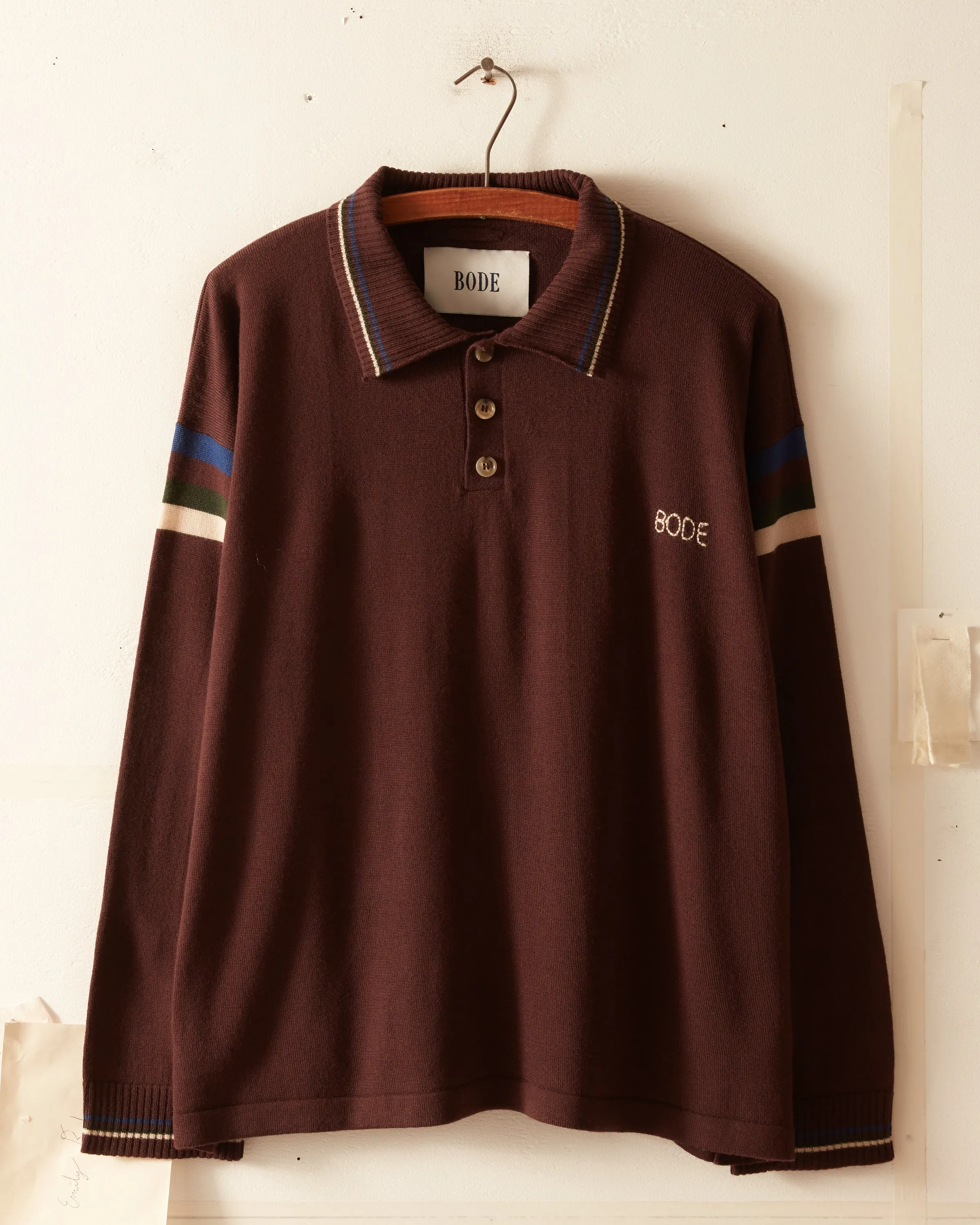 Four Stripe Cycling Polo - Brown