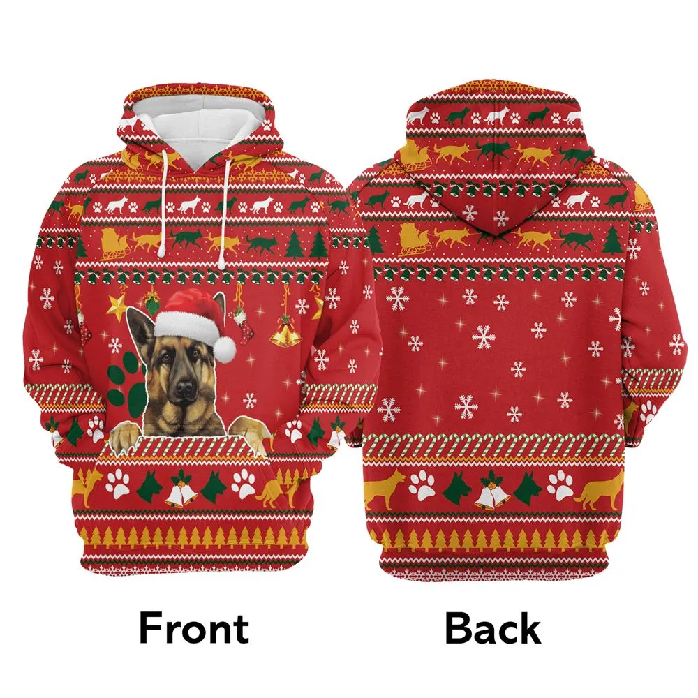 German Shepherd Waiting For Christmas All Over Print 3D Hoodie For Men And Women, Best Gift For Dog lovers, Best Outfit Christmas