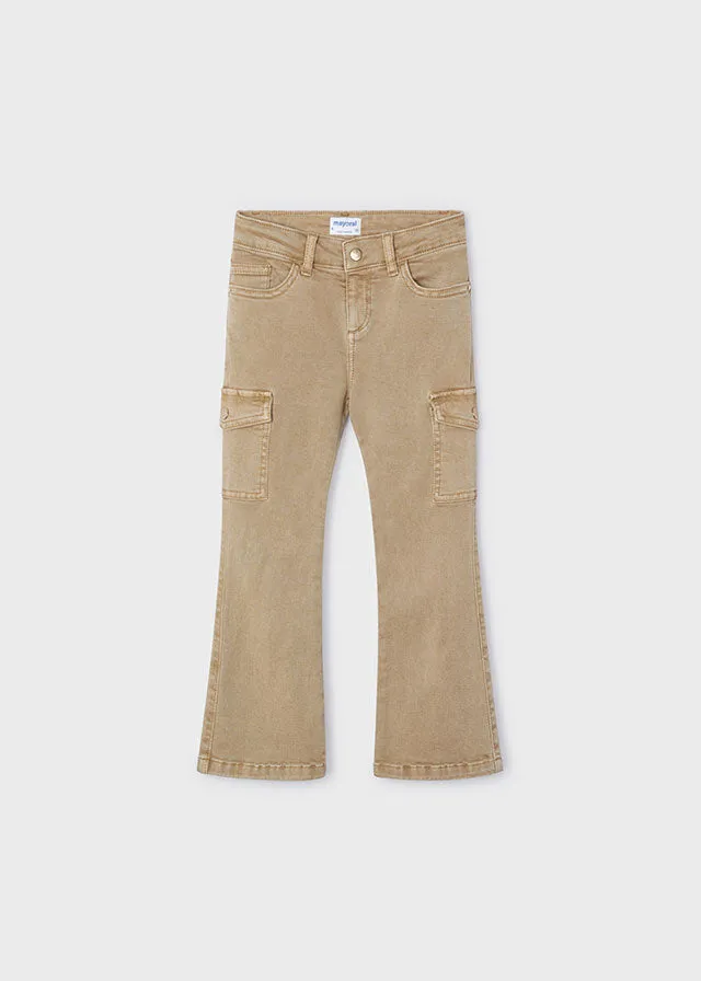 Girls Cargo Flared Jeans