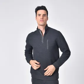 Grey Melange Quilted Jacket