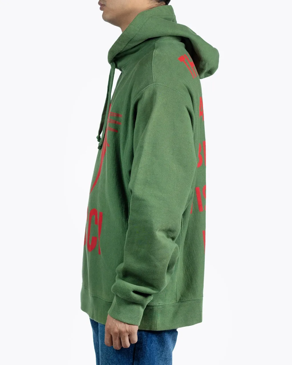 GUCCI GREEN MANIFESTO MASK PRINT HOODIE