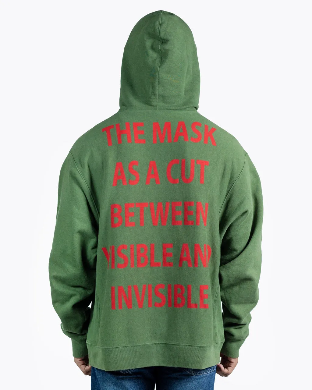 GUCCI GREEN MANIFESTO MASK PRINT HOODIE