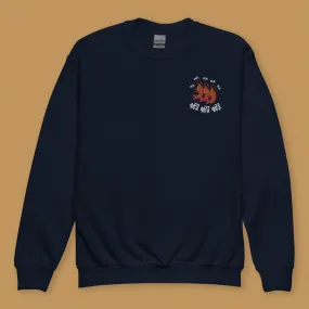 Ha Ha Ha (Shrimp) Embroidered Kids Sweatshirt