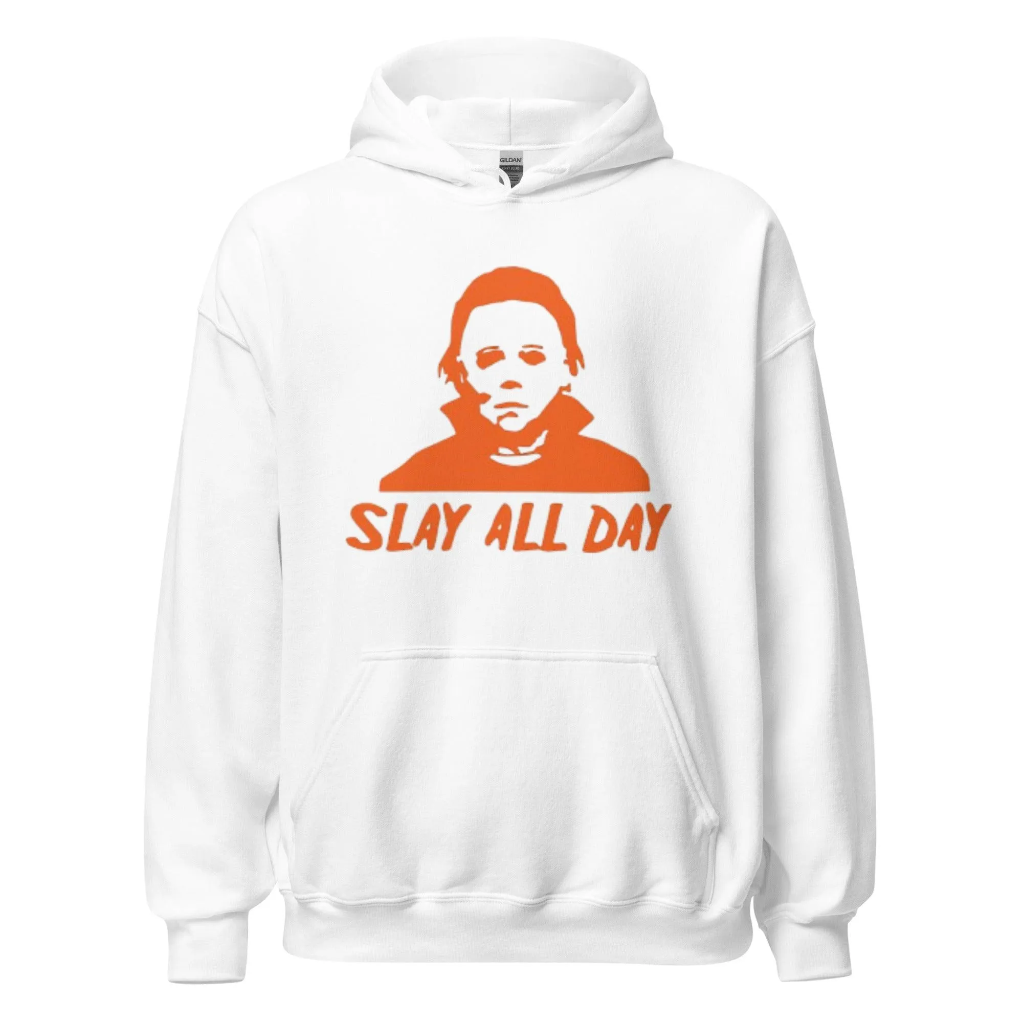 Halloween Hoodie Slay All Day Midweight Ultra Soft Blended Cotton Pullover