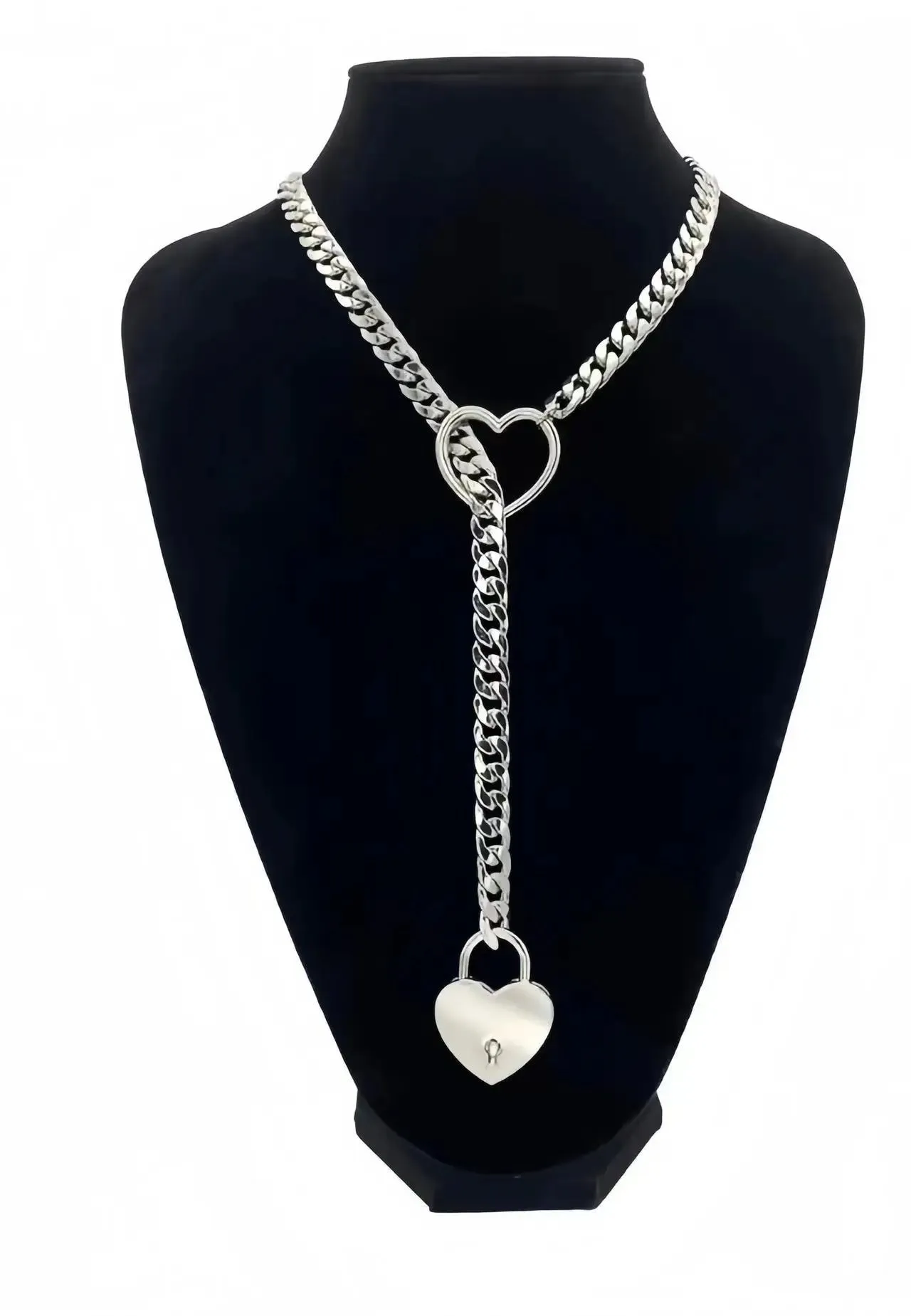 Heart O-Ring Collar & Leash Chain Set