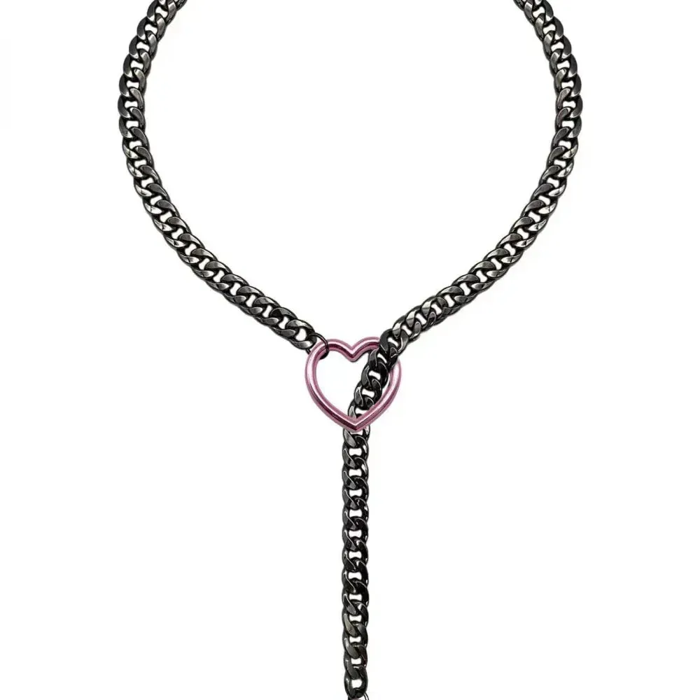 Heart O-Ring Collar & Leash Chain Set