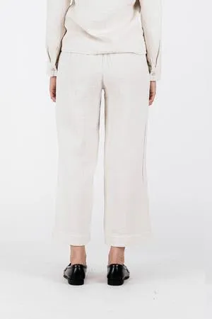 Herringbone Gauze Pull-On Trouser, Stone