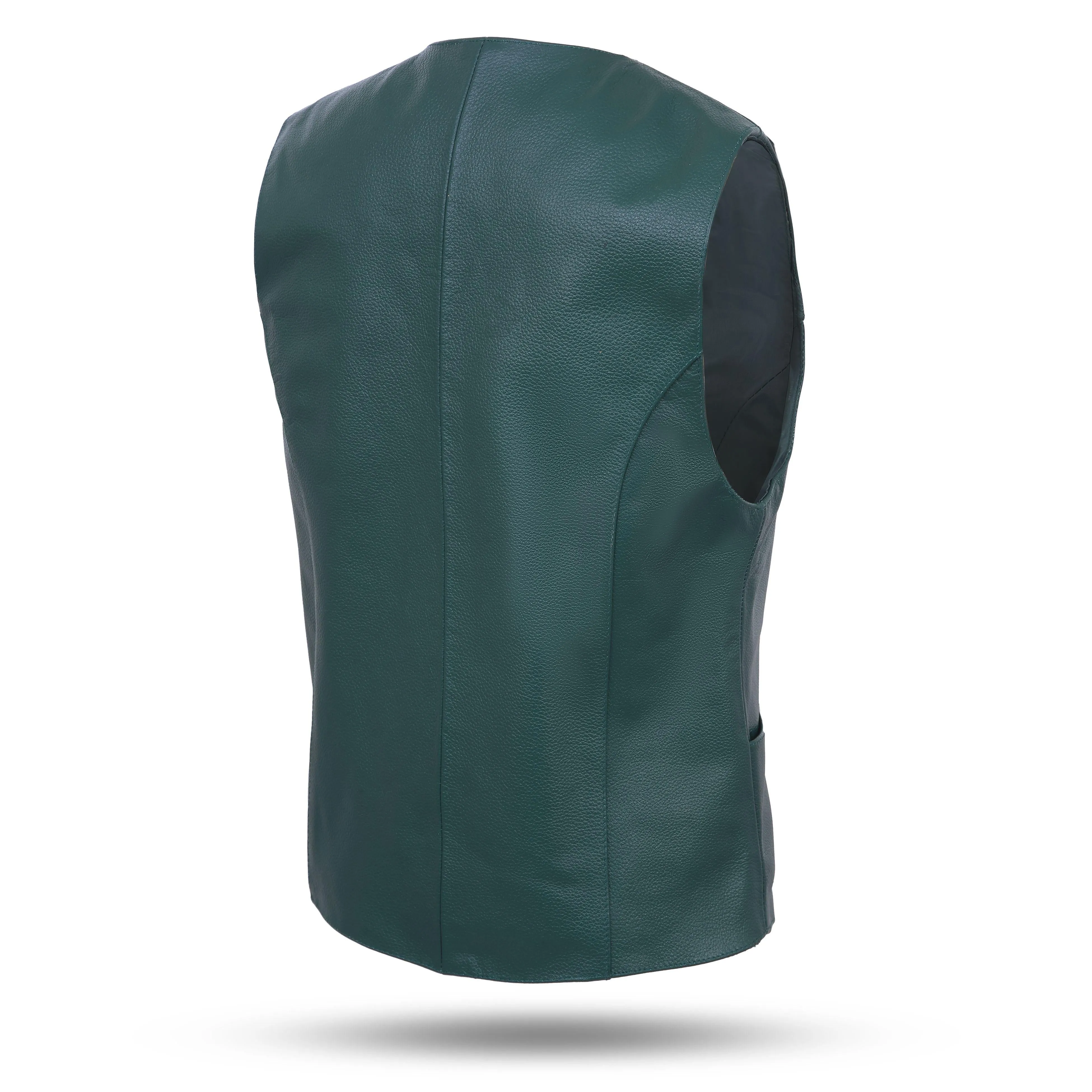 HL14500 HUNTER GREEN Ladies Women soft leather biker motorcycle vest black concealed carry