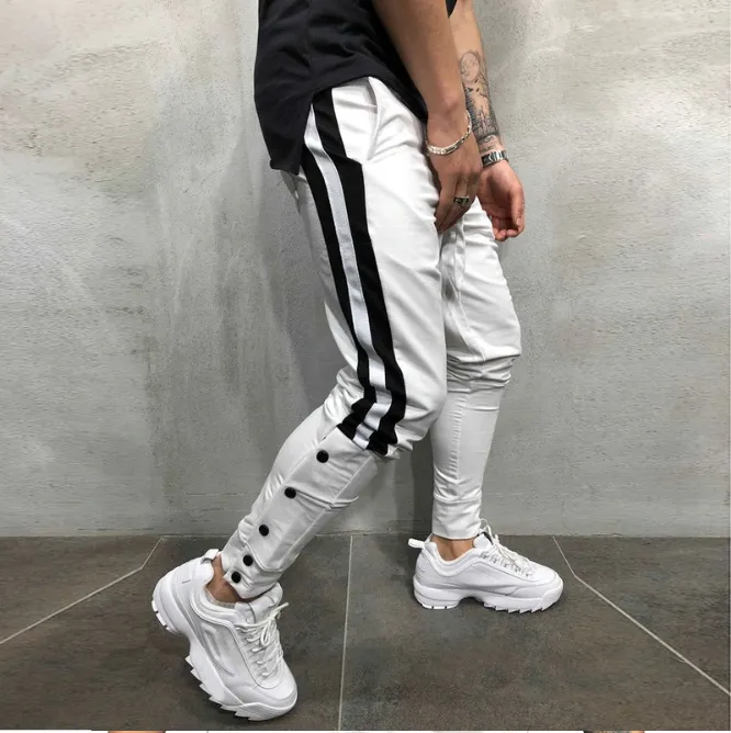 Hot Men's Sweatpants Side Stripe