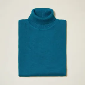 Inserch Cotton Blend Turtleneck Sweater Ocean Blue 4708