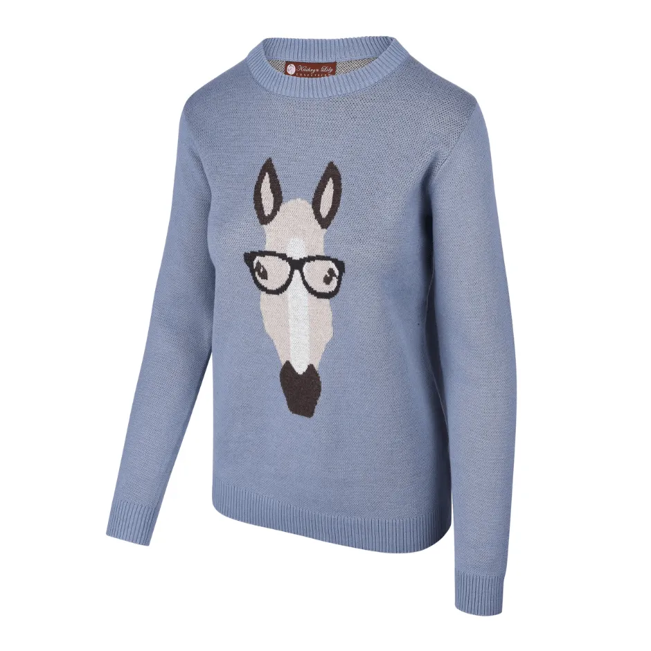 Kathryn Lily Juniors Sweater-Horse with Glasses