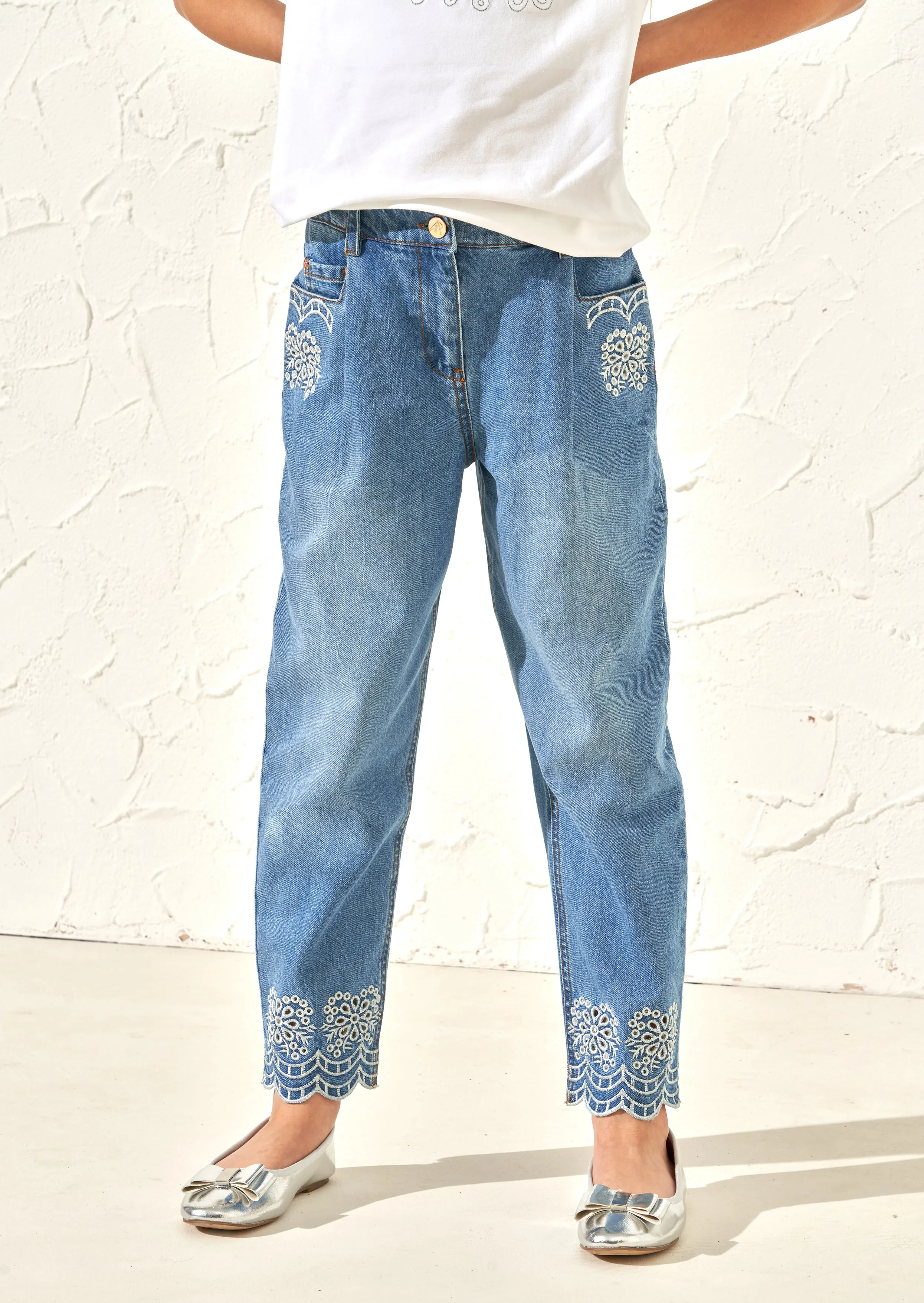 Kendal Embellished Mom Fit Jean