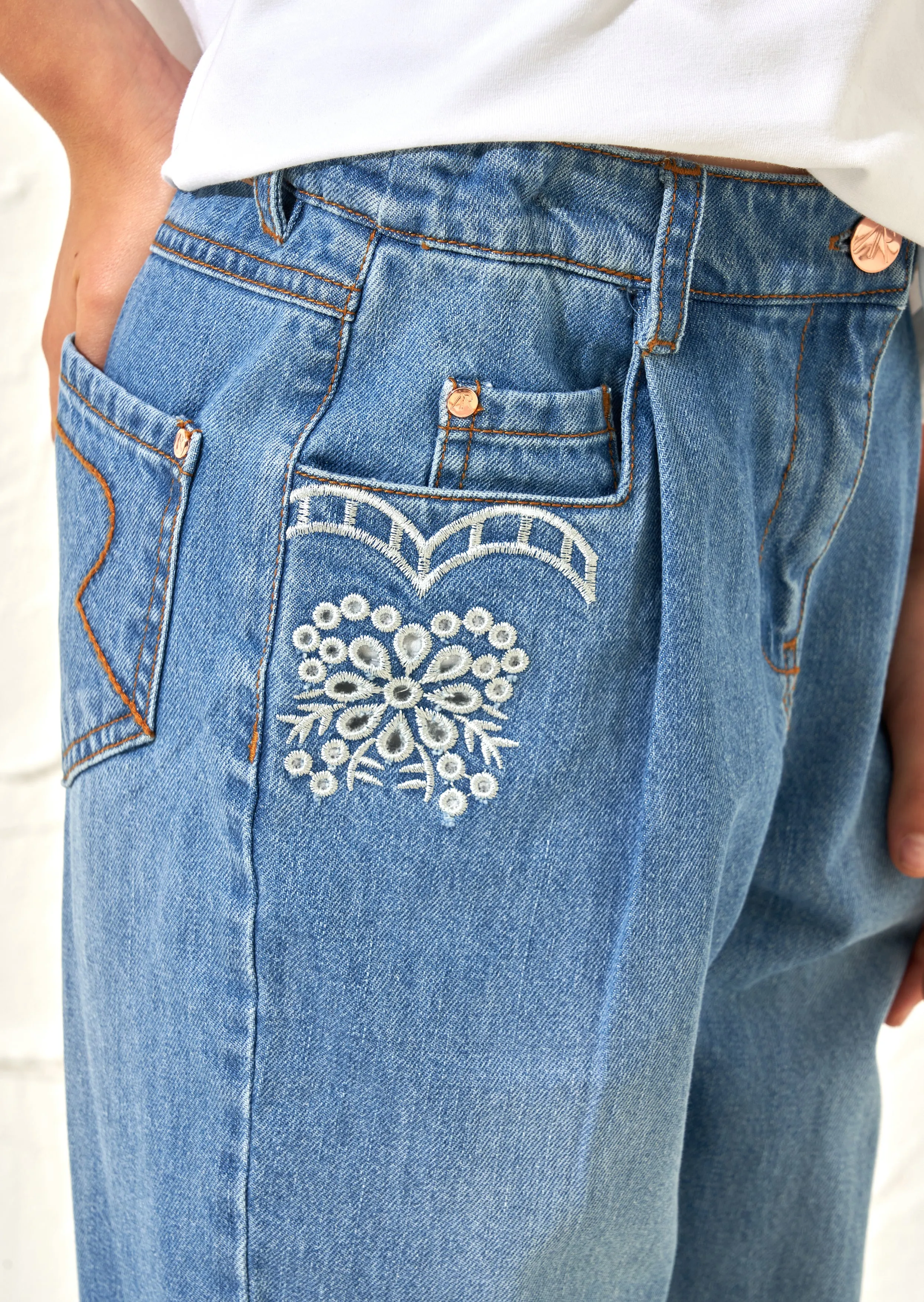 Kendal Embellished Mom Fit Jean