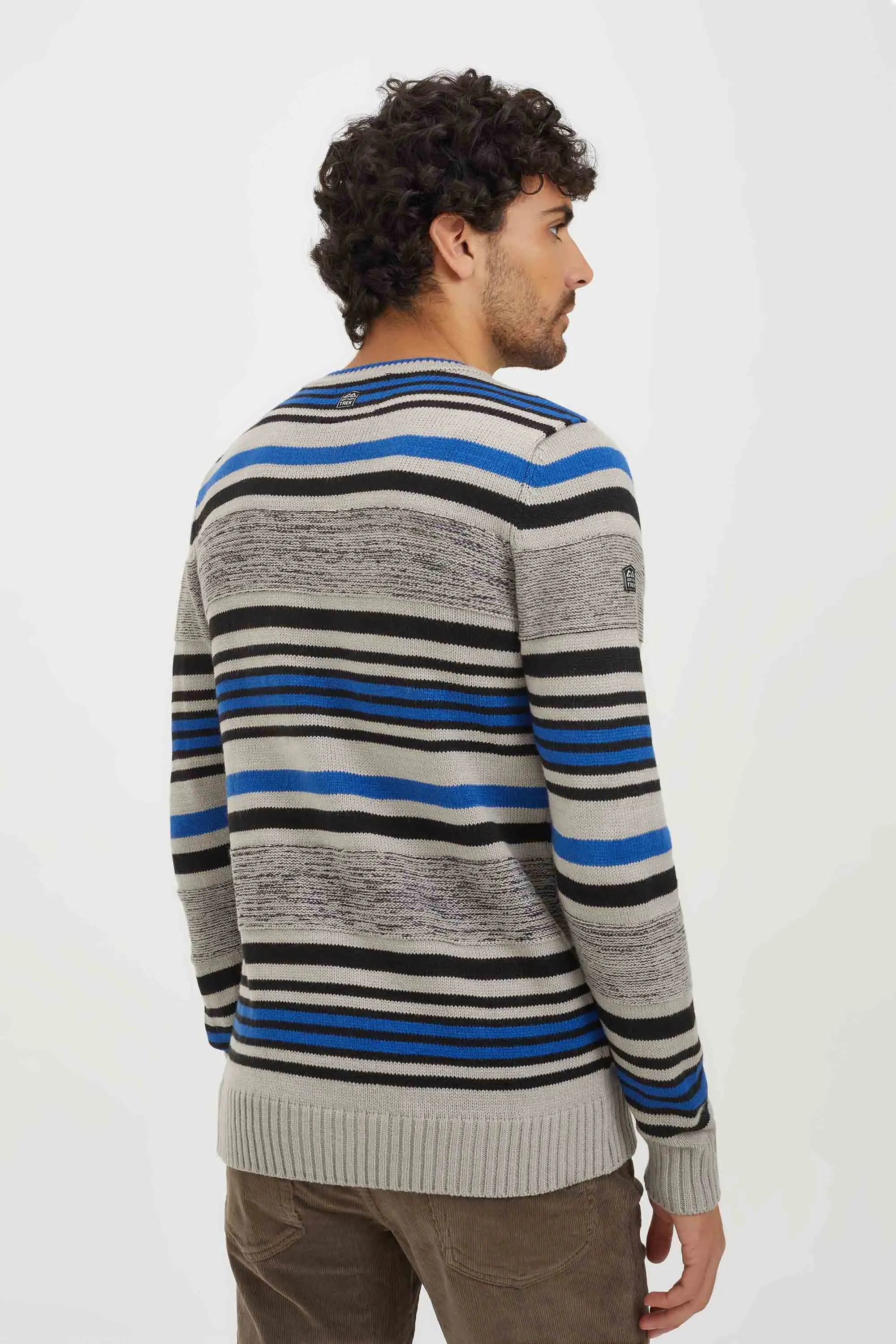 Knitted henley stripes