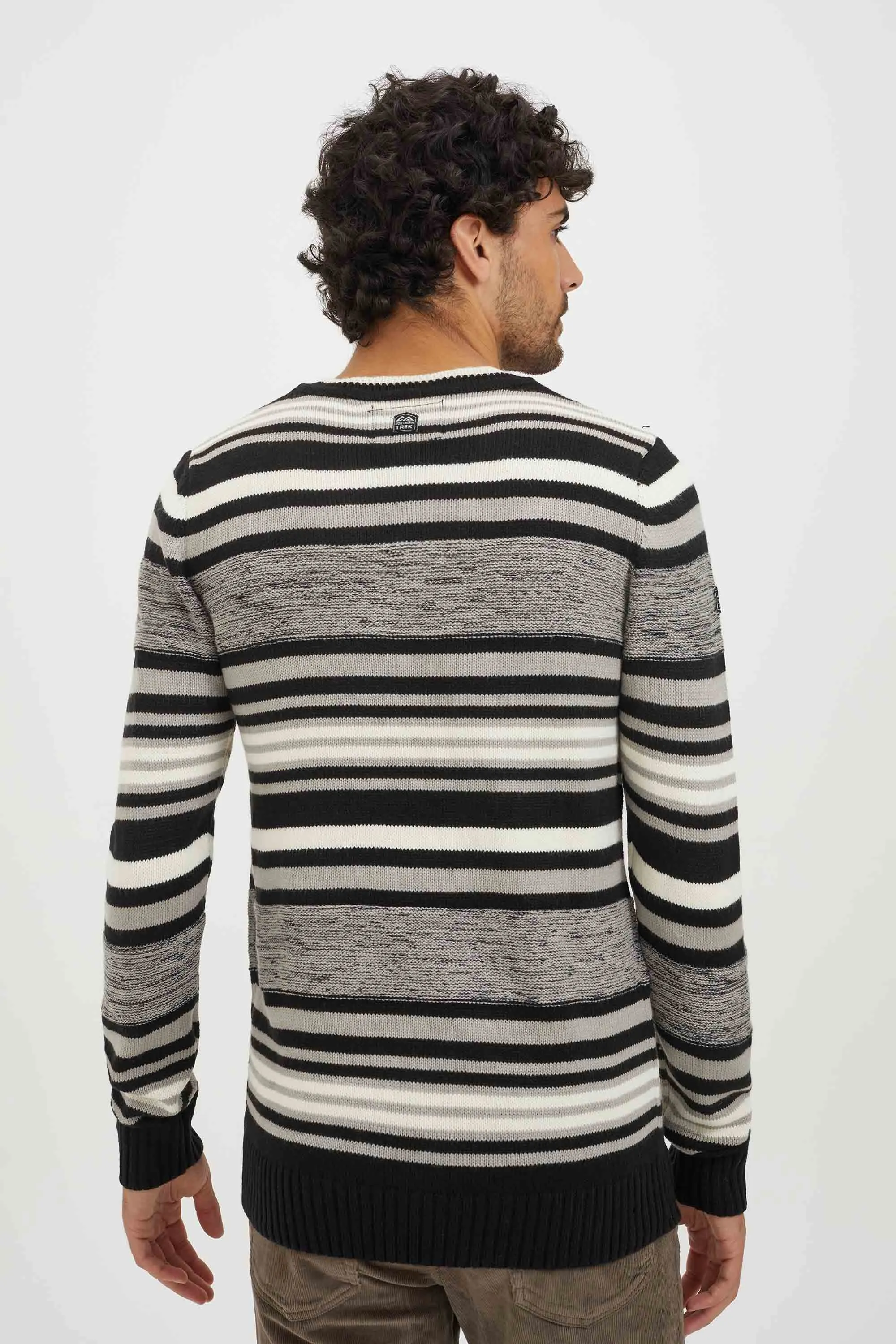 Knitted henley stripes