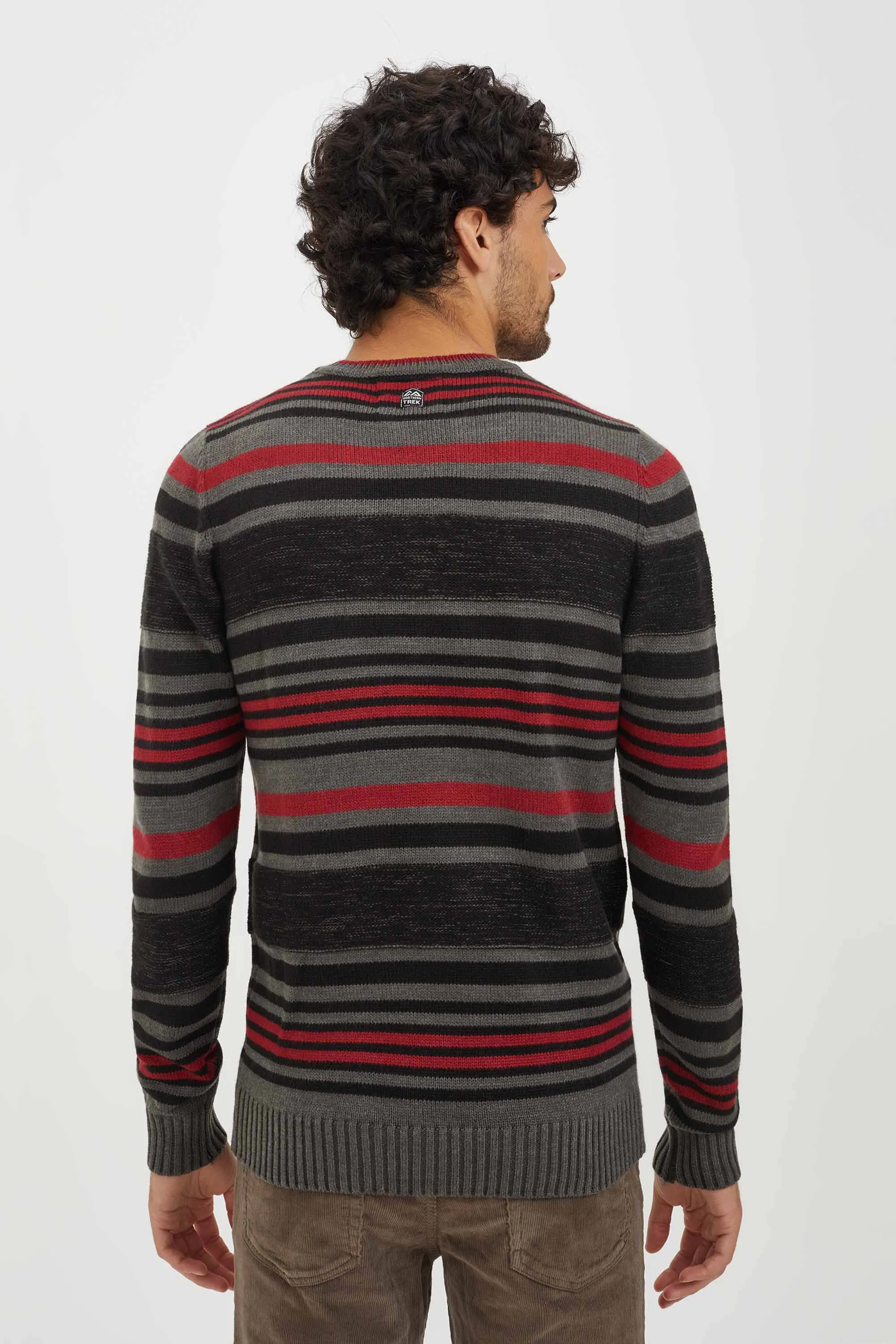 Knitted henley stripes