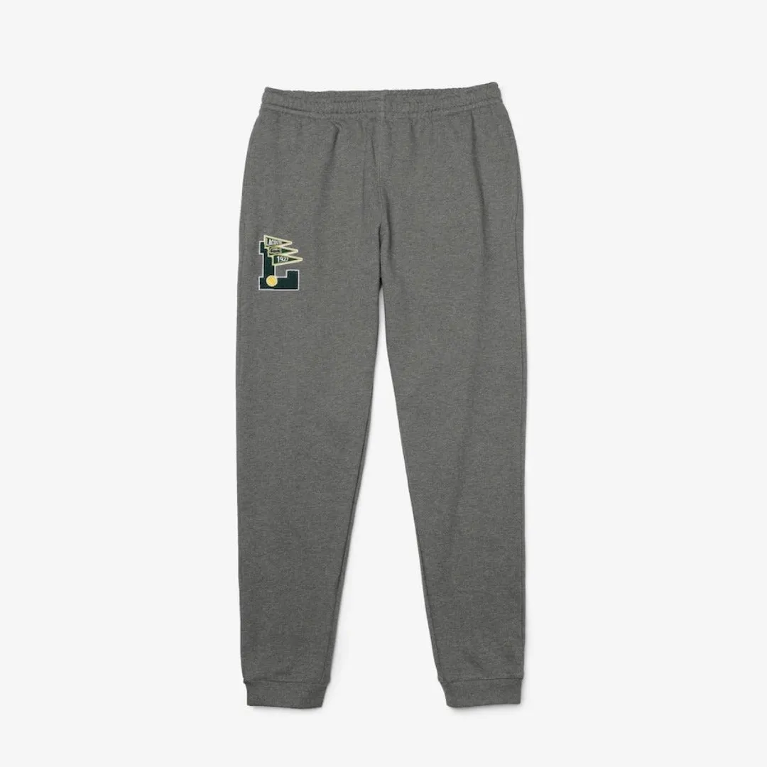 LACOSTE MEN’S L BADGE SWEATPANTS-GREY CHINE