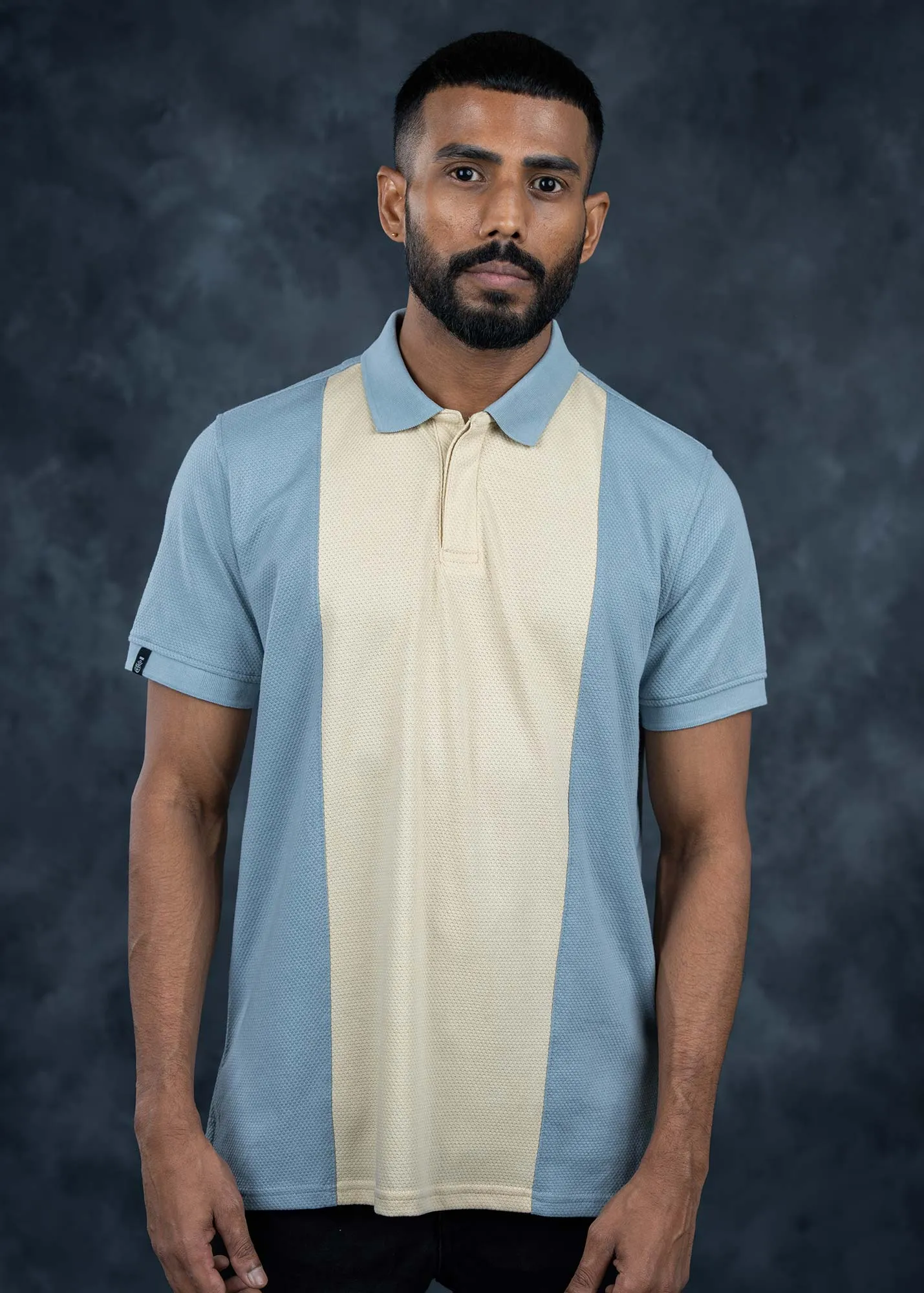 LCY | Tri-tone Pop-corn Knit Polo