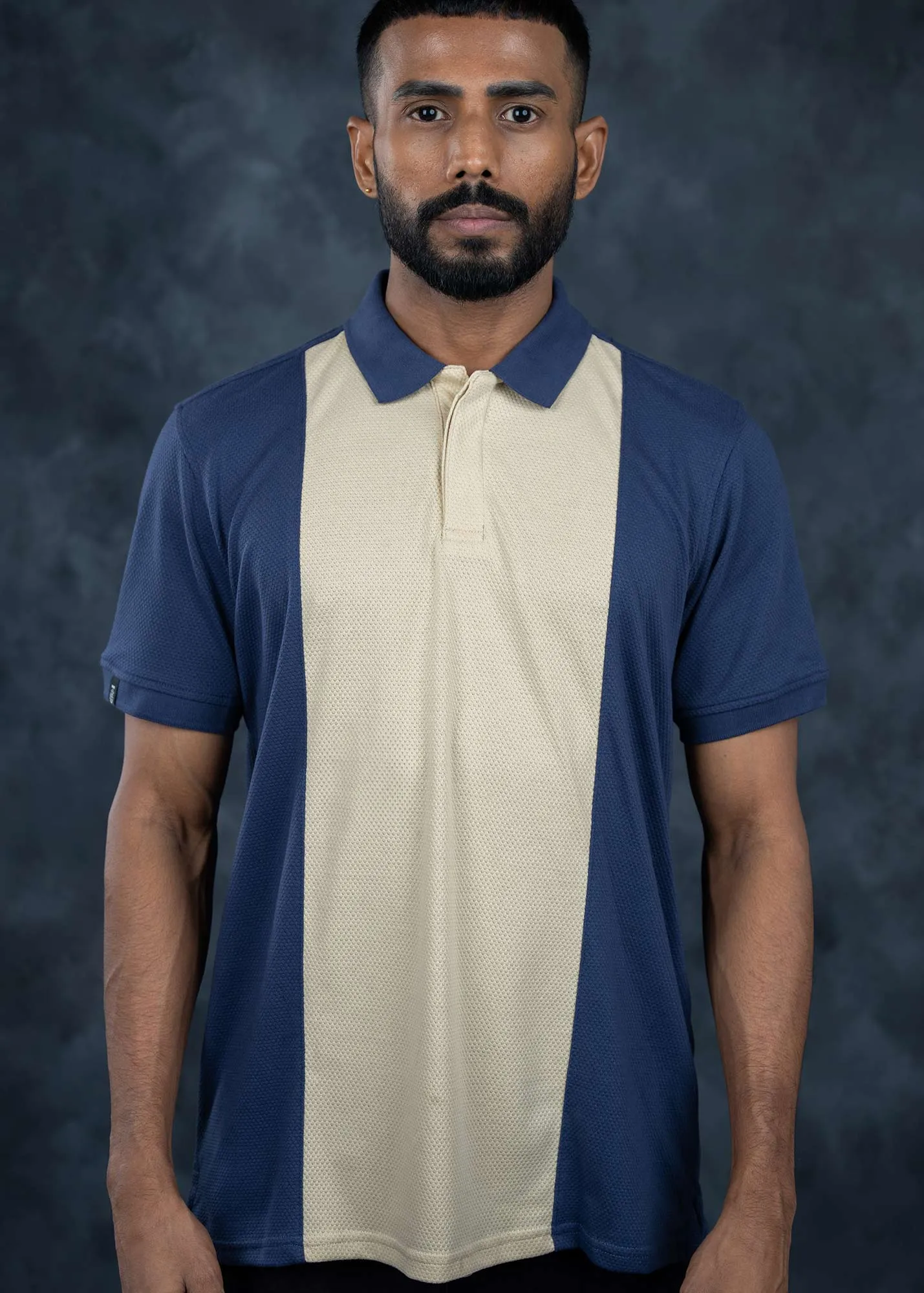 LCY | Tri-tone Pop-corn Knit Polo