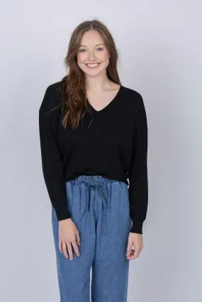 Lilla P Relaxed Sweater in Black