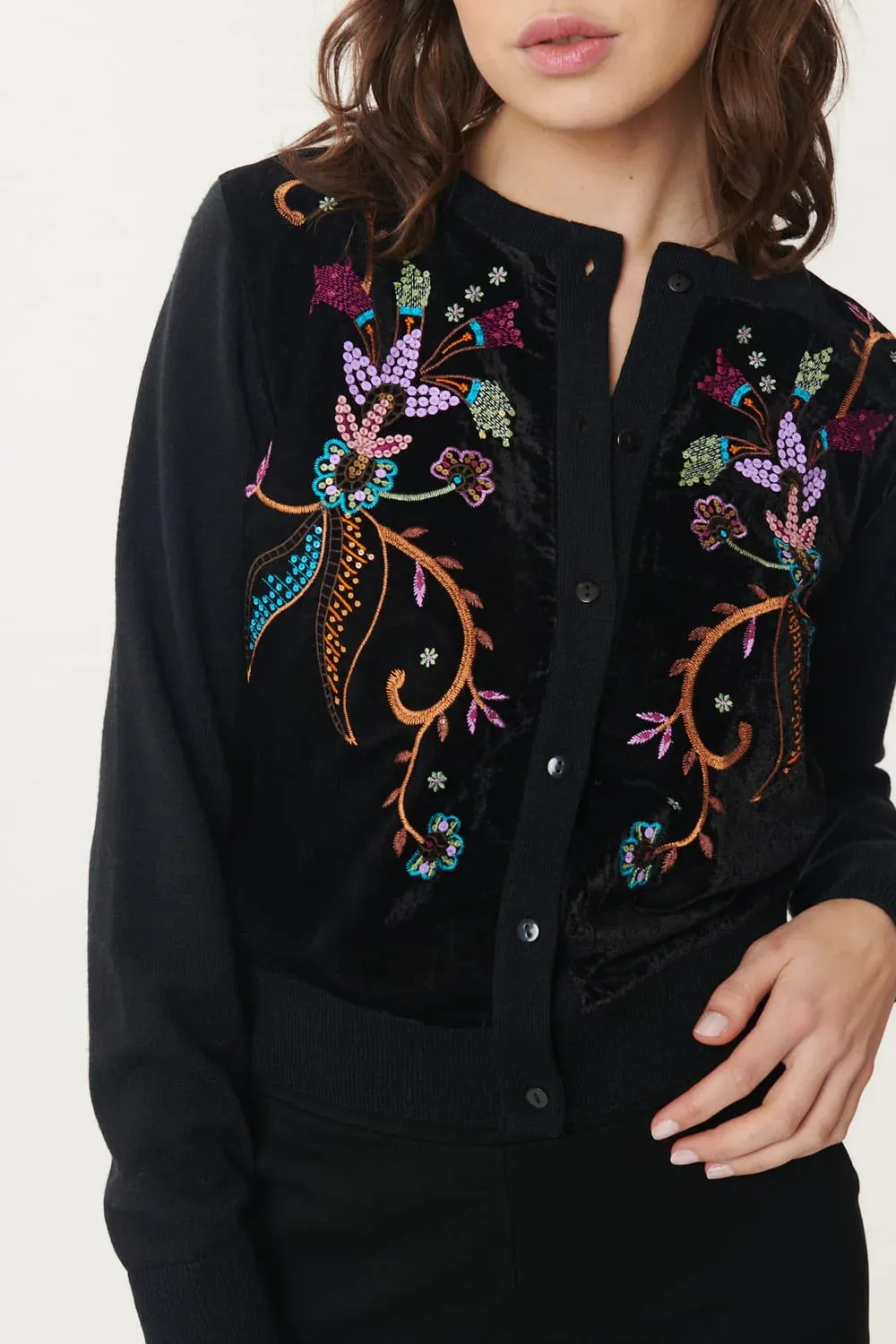 Lindsey  Embroidered Cardigan