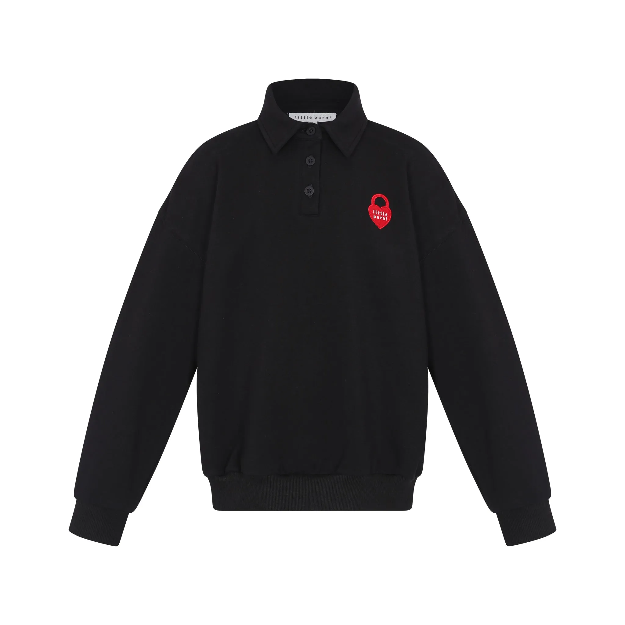 Little Parni Black Polo Sweater