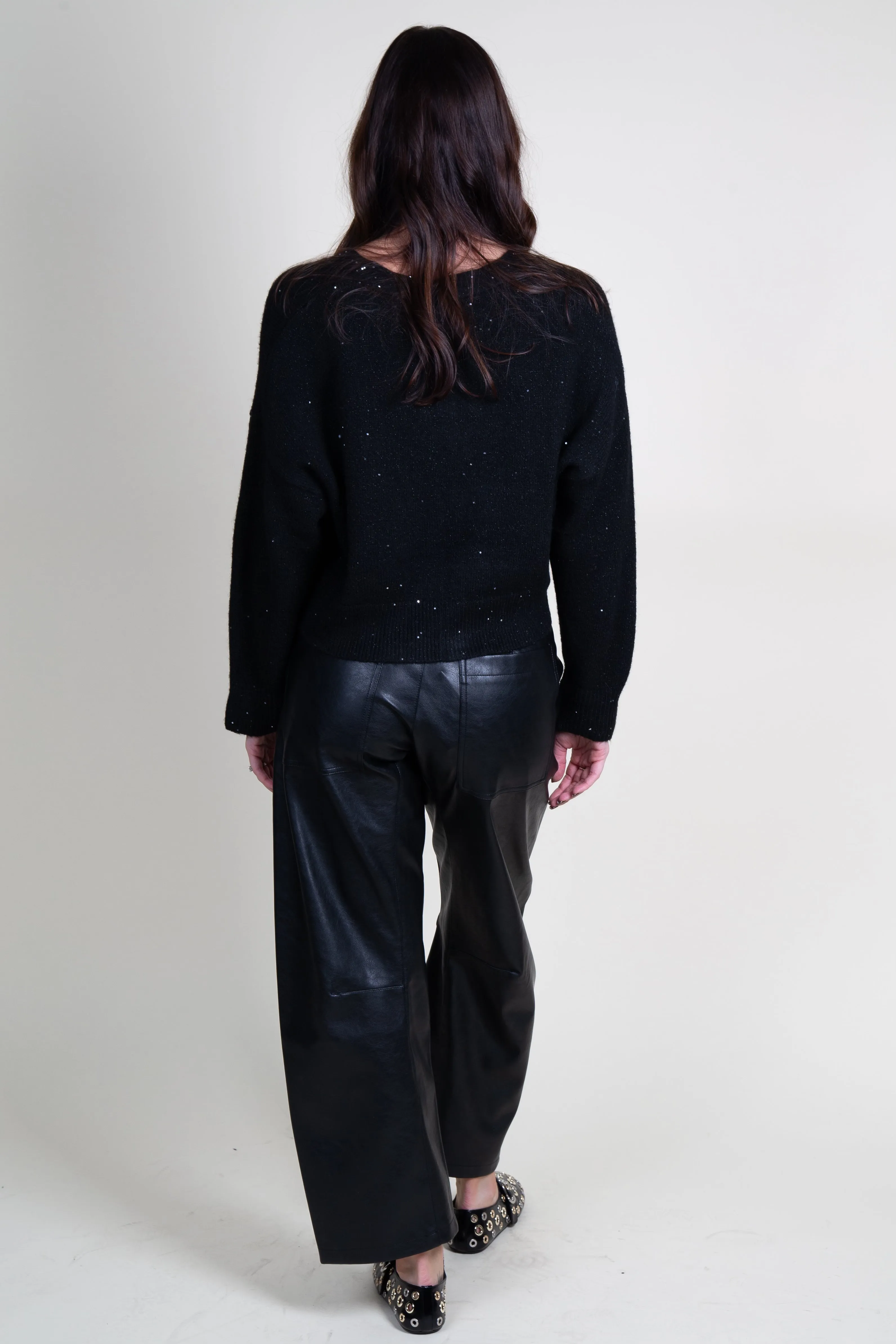 LNA | Kiya Sparkle Cardigan - Black