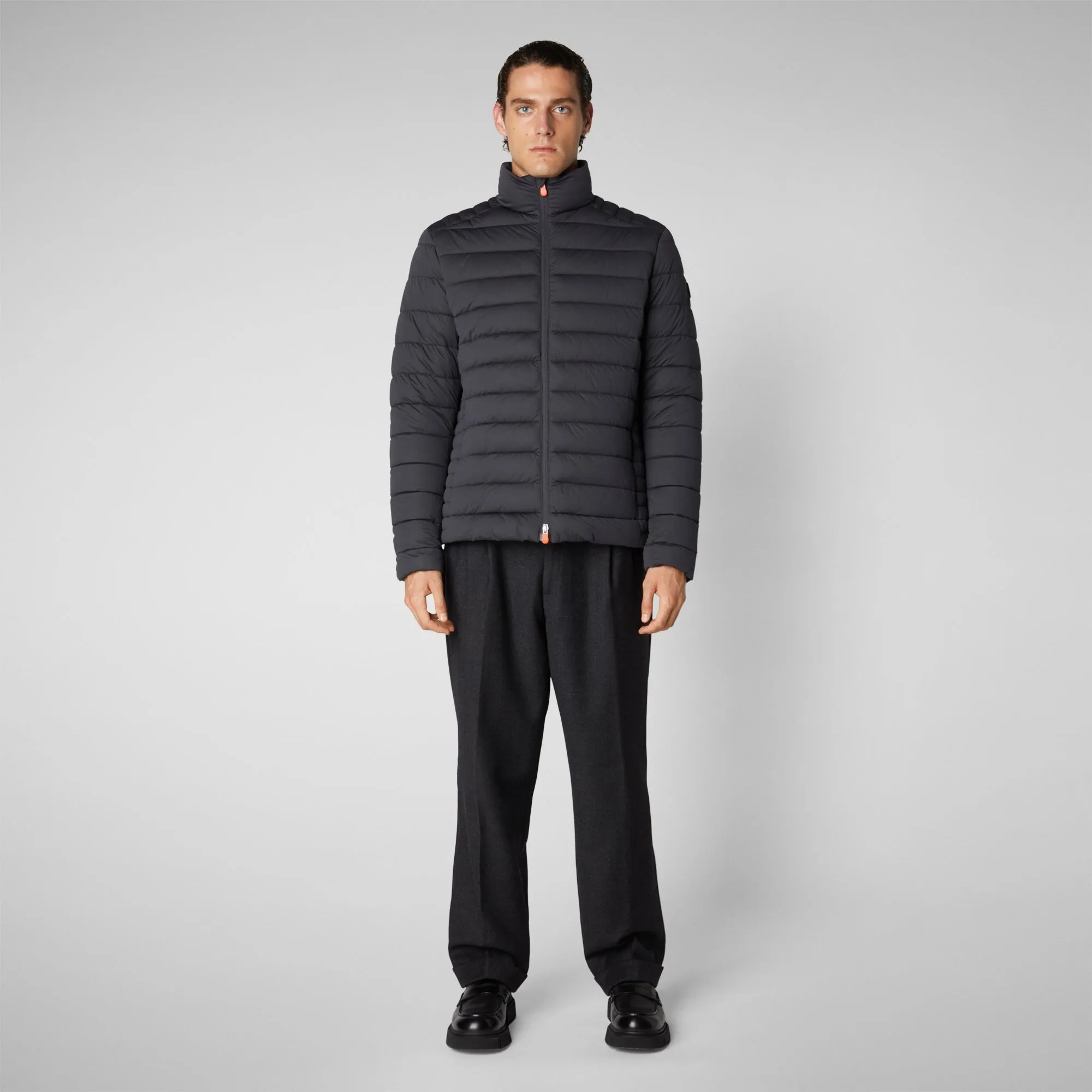 Men's Ari Stretch Puffer Jacket in Grey Black