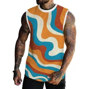 MEN'S BASIC PRINTED ROUND NECK VEST 87294532YM