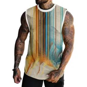 MEN'S BASIC PRINTED ROUND NECK VEST 89691302YM