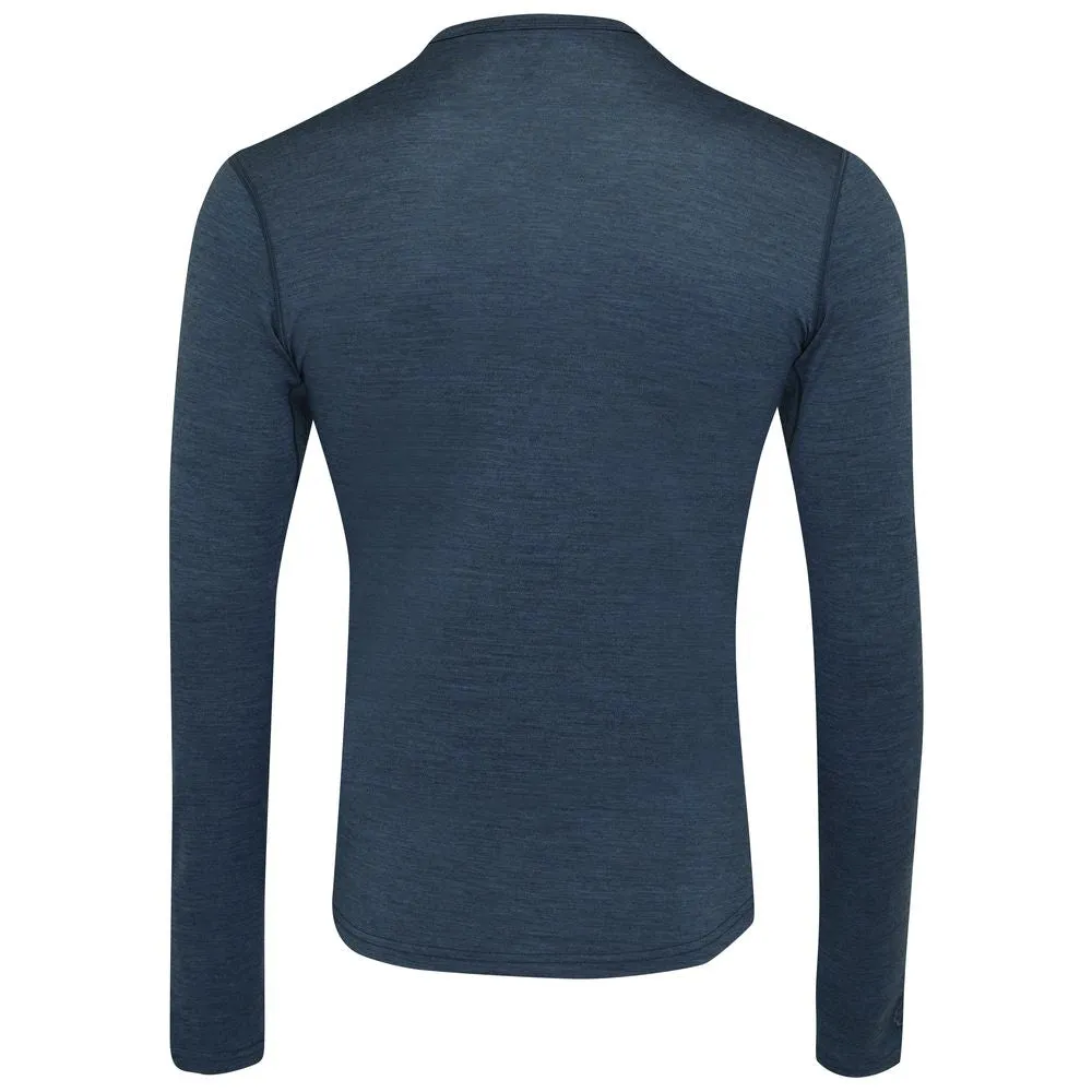 Mens Merino 180 Long Sleeve Crew (Denim)