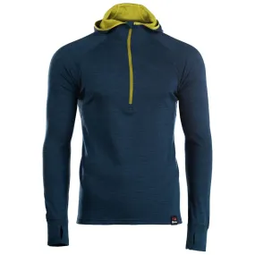 Mens Merino 200 Zip Neck Hoodie (Petrol)