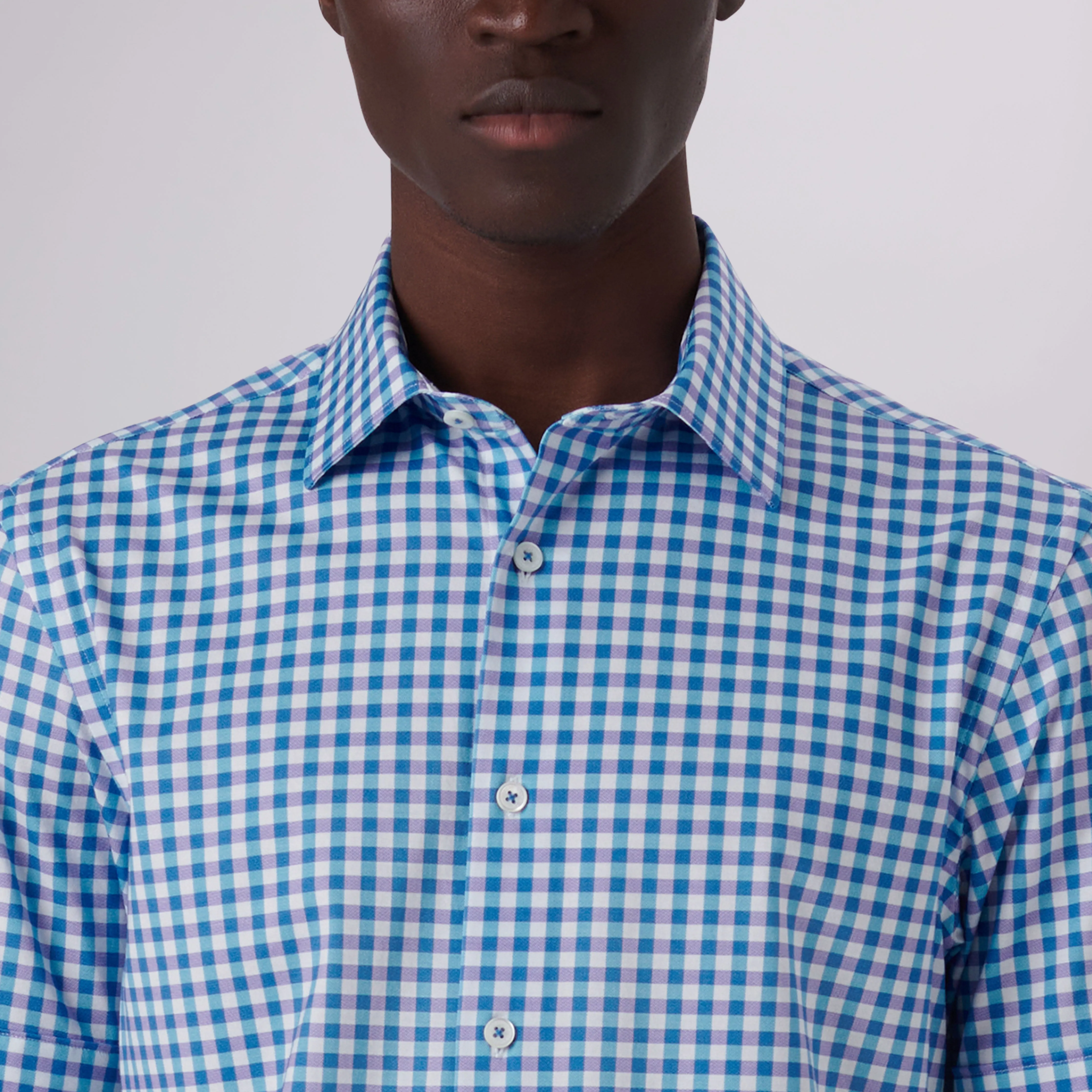 Miles Gingham Check Print OoohCotton Short Sleeve Shirt