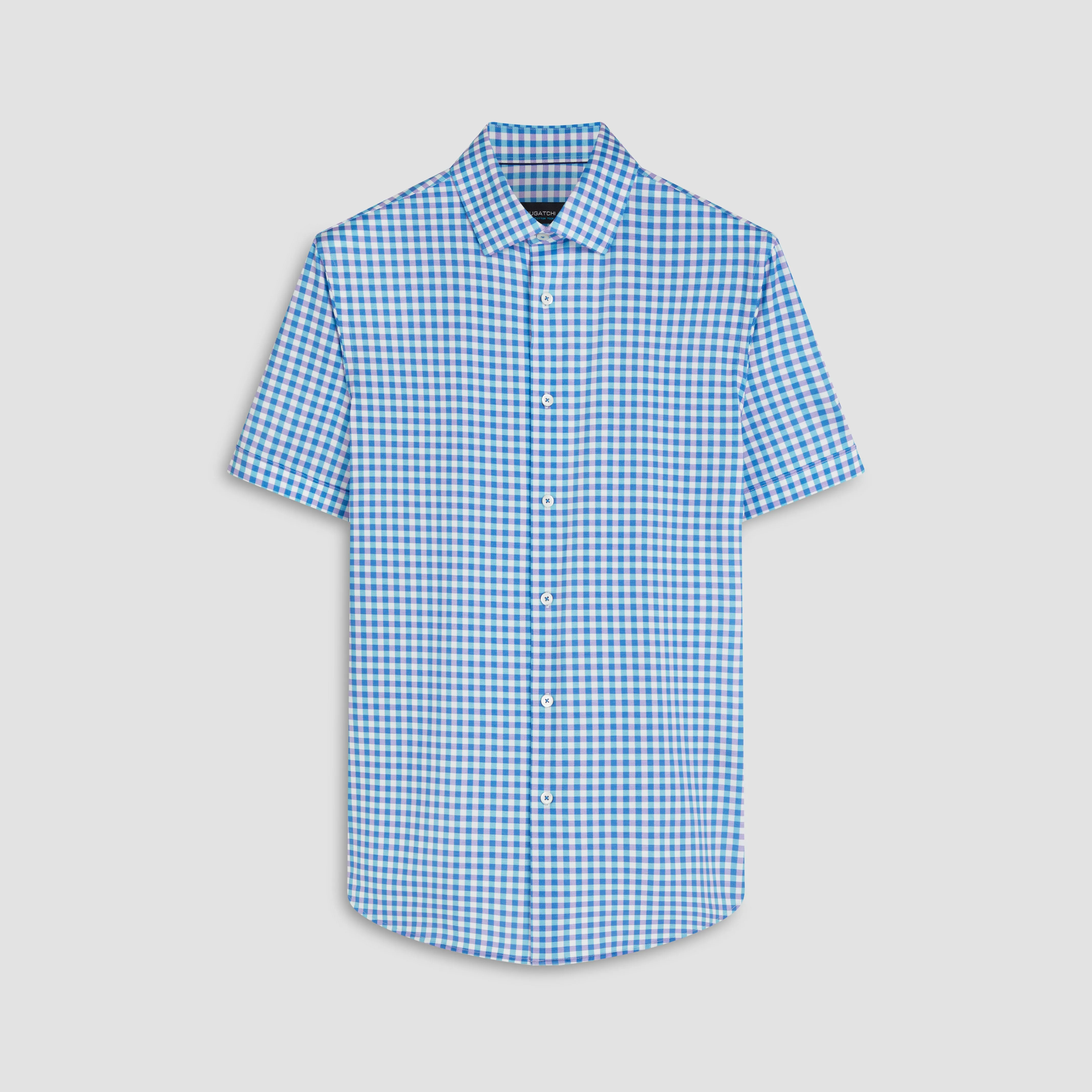 Miles Gingham Check Print OoohCotton Short Sleeve Shirt