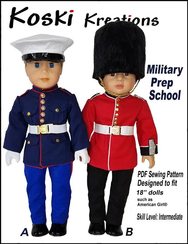 Military Prep School Uniform 18" Doll Clothes Pattern