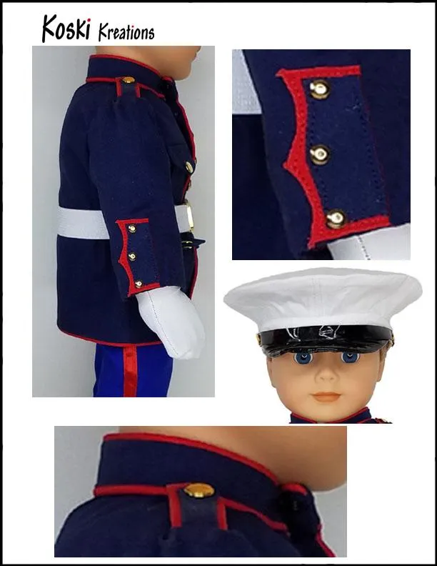 Military Prep School Uniform 18" Doll Clothes Pattern